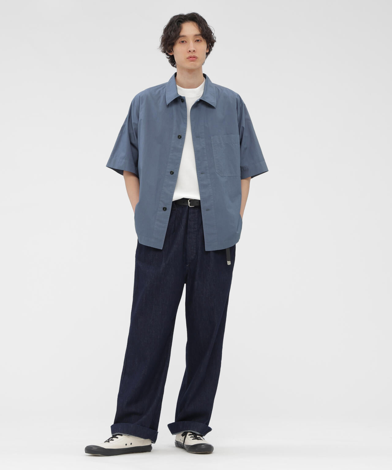 美品 MHL. COATING COTTON RAMIE 23AW COTTON RAMIE POPLIN SHIRT | MARGARET HOWELL（マーガレット