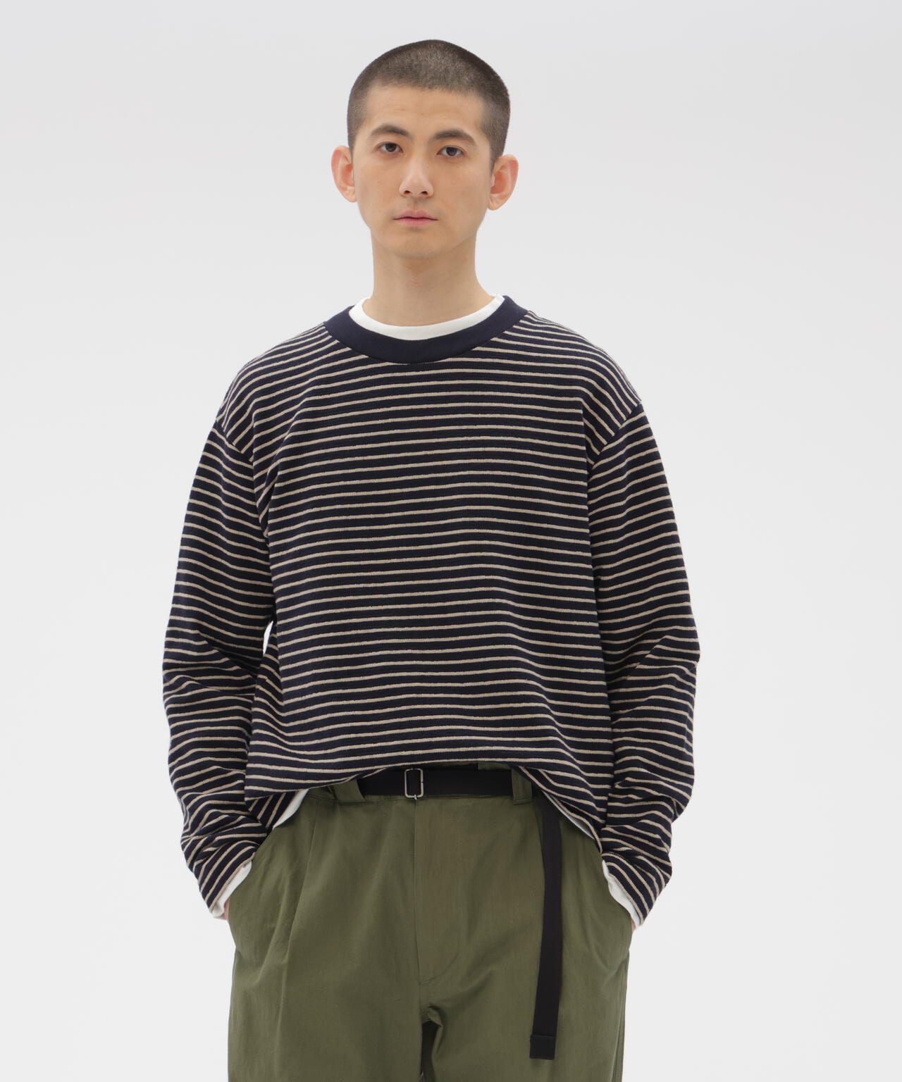 TEXTURED COTTON STRIPE TOP | MARGARET HOWELL（マーガレット