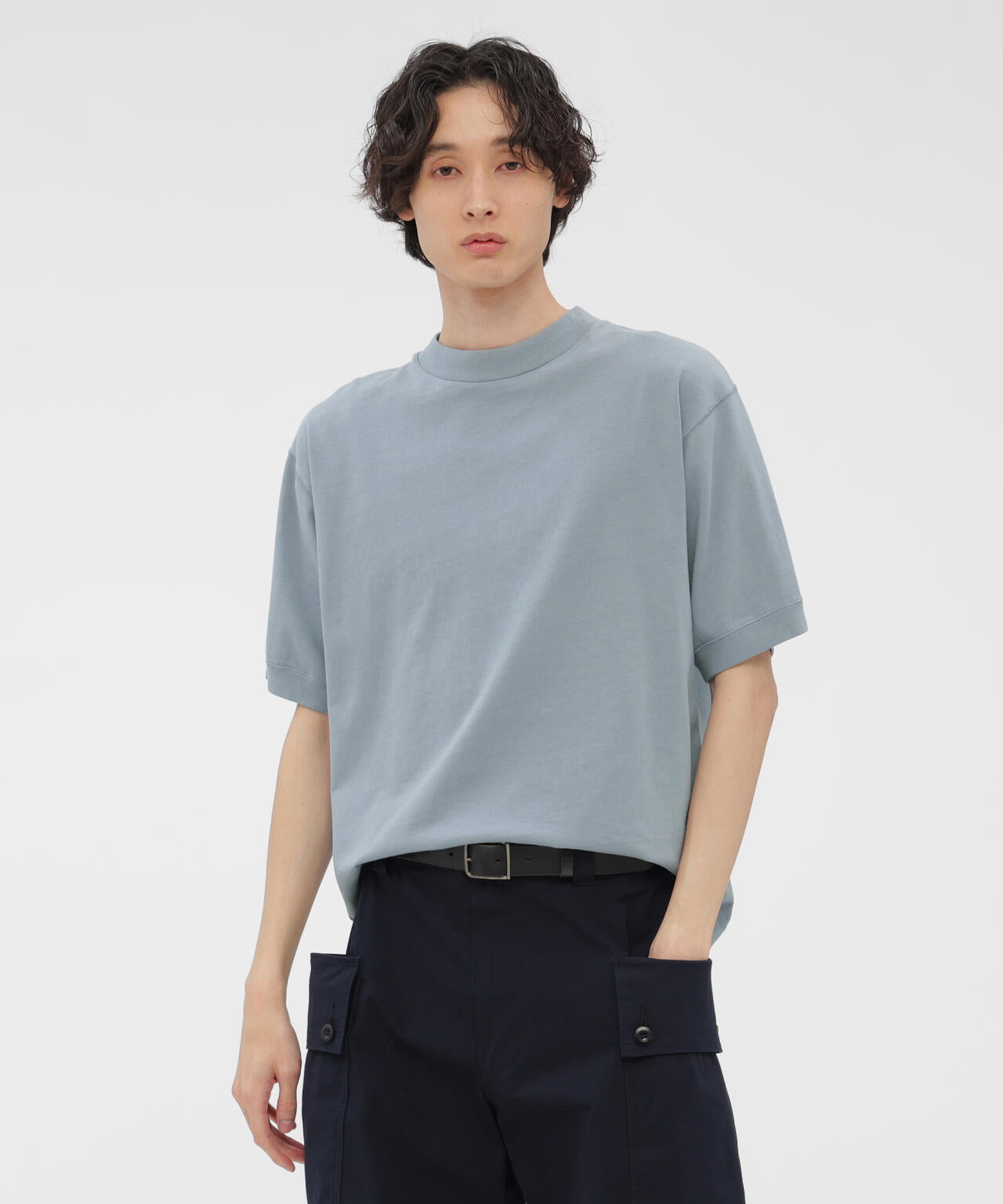 GARMENT DYED TOUGH COTTON LINEN JERSEY TOP | MARGARET HOWELL