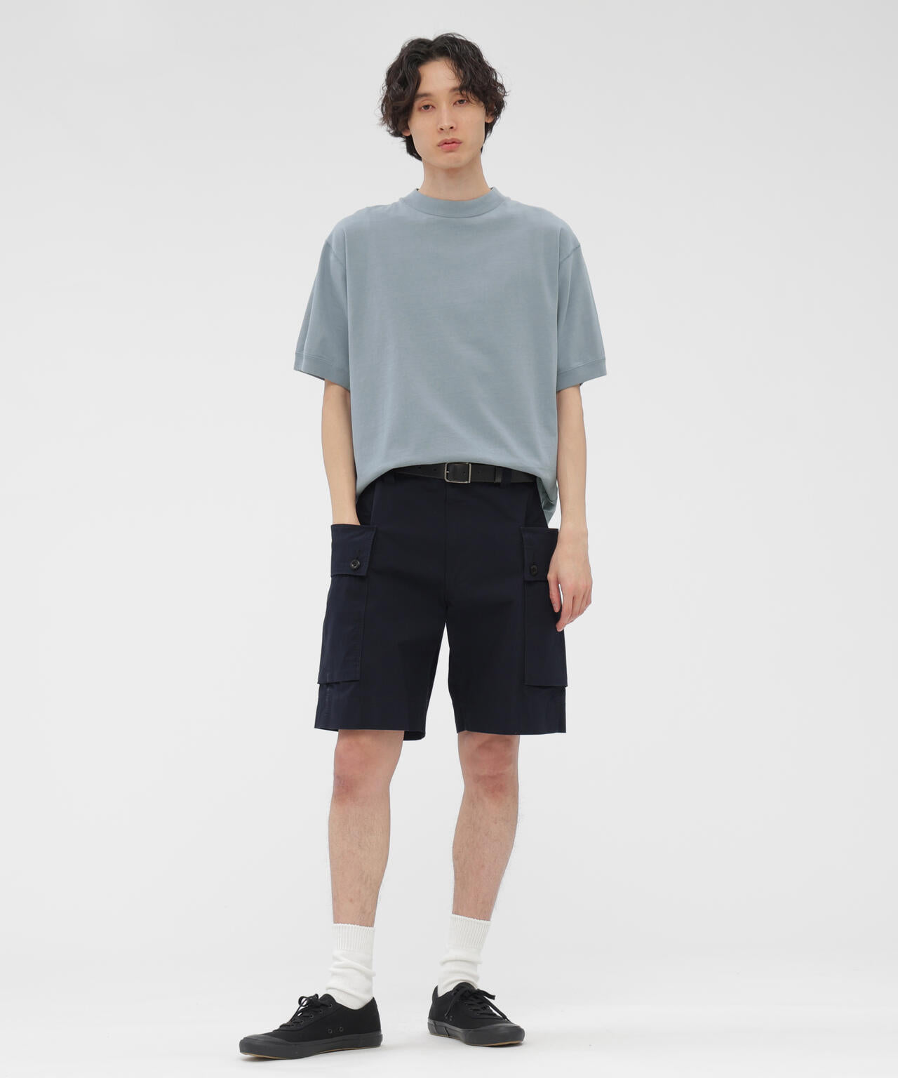 GARMENT DYED TOUGH COTTON LINEN JERSEY TOP | MARGARET HOWELL