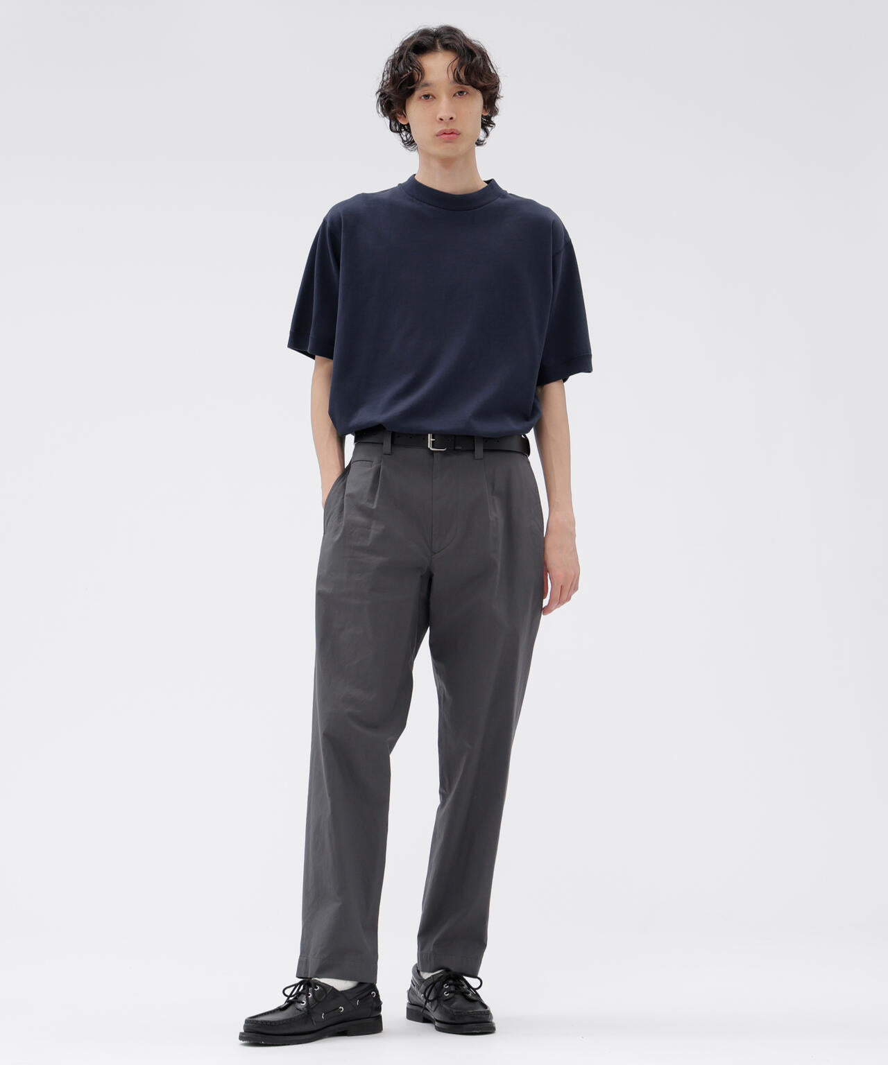 GARMENT DYED TOUGH COTTON LINEN JERSEY TOP | MARGARET HOWELL