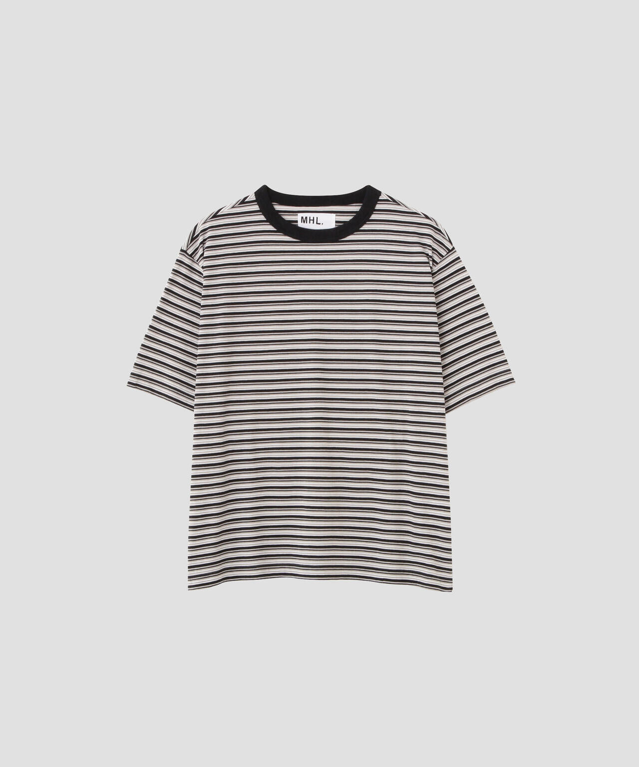 COTTON LINEN MULTI STRIPE JERSEY TOP
