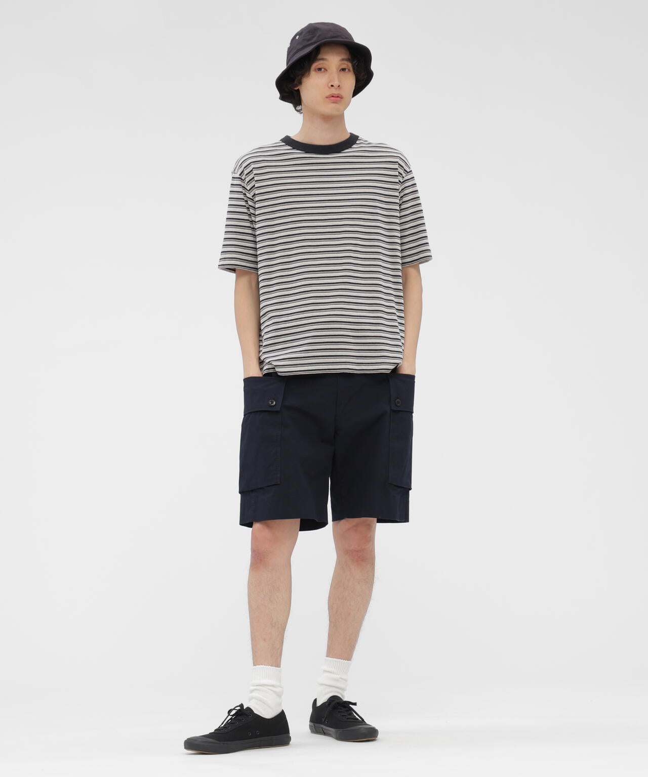 COTTON LINEN MULTI STRIPE JERSEY TOP | MARGARET HOWELL