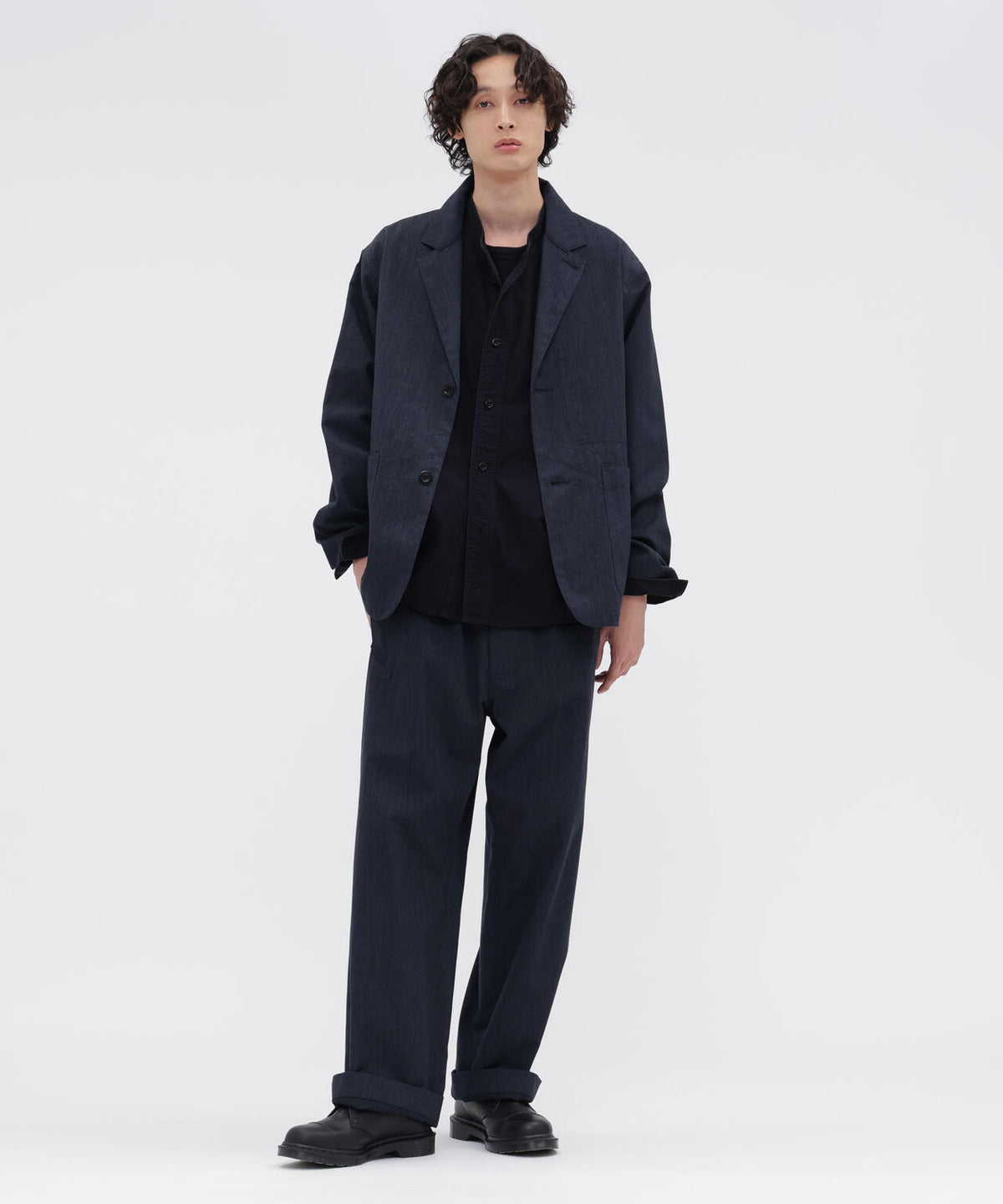WOOL COTTON TWILL TROUSERS