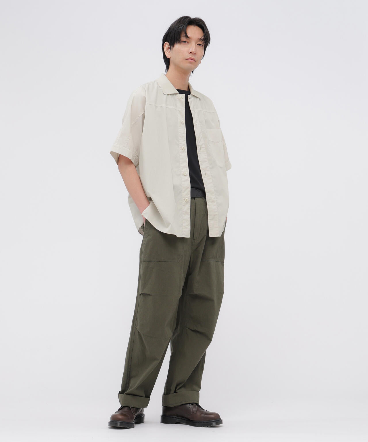 GARMENT DYED COTTON POPLIN SHIRT | MARGARET HOWELL（マーガレット