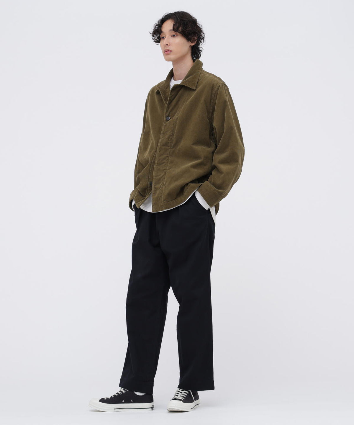 DRY COTTON NEEDLECORD SHIRT