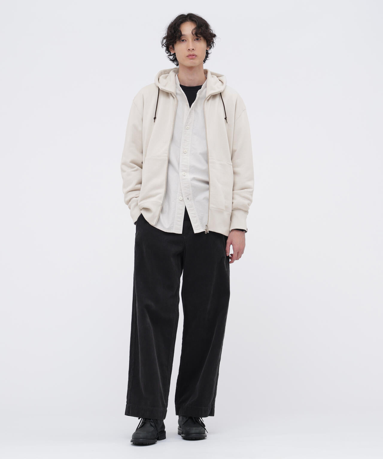 LIGHT LOOPBACK COTTON ZIP HOODY | MARGARET HOWELL（マーガレット