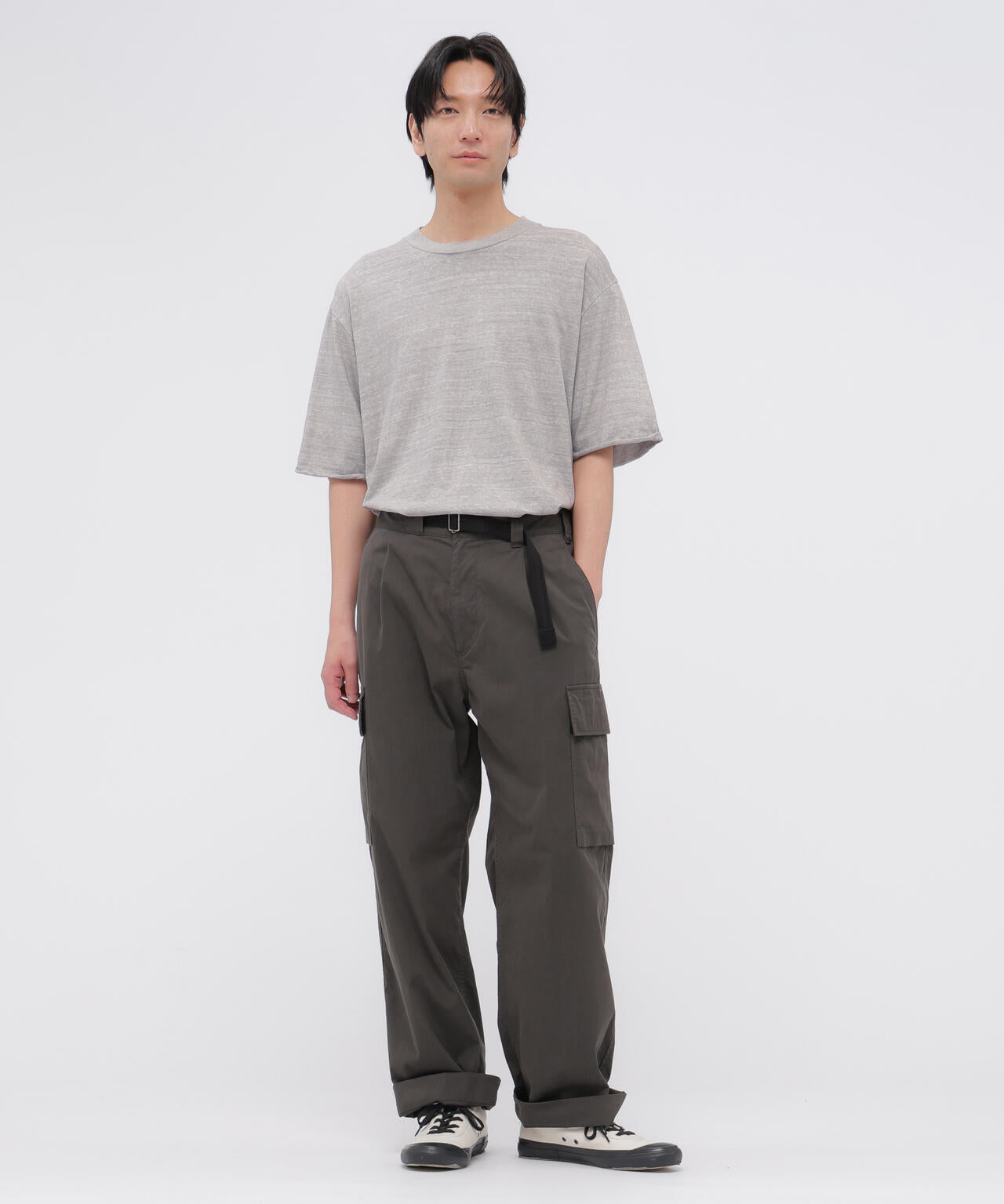 CARBON DYED COTTON LINEN TOP