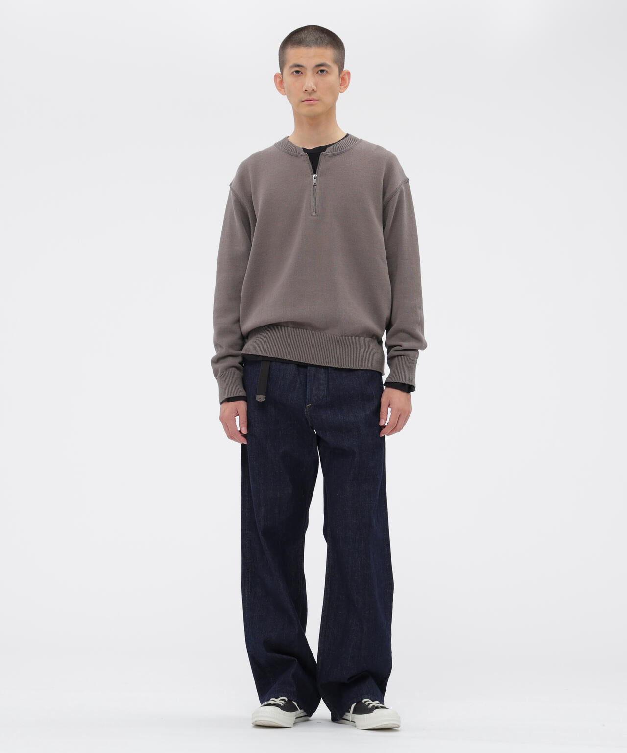 新品タグ付 イギリス製 マーガレットハウエル スピーマコットンカットソー 黒 DENSE ECO PLATED COTTON KNITWEAR | MARGARET HOWELL（マーガレット
