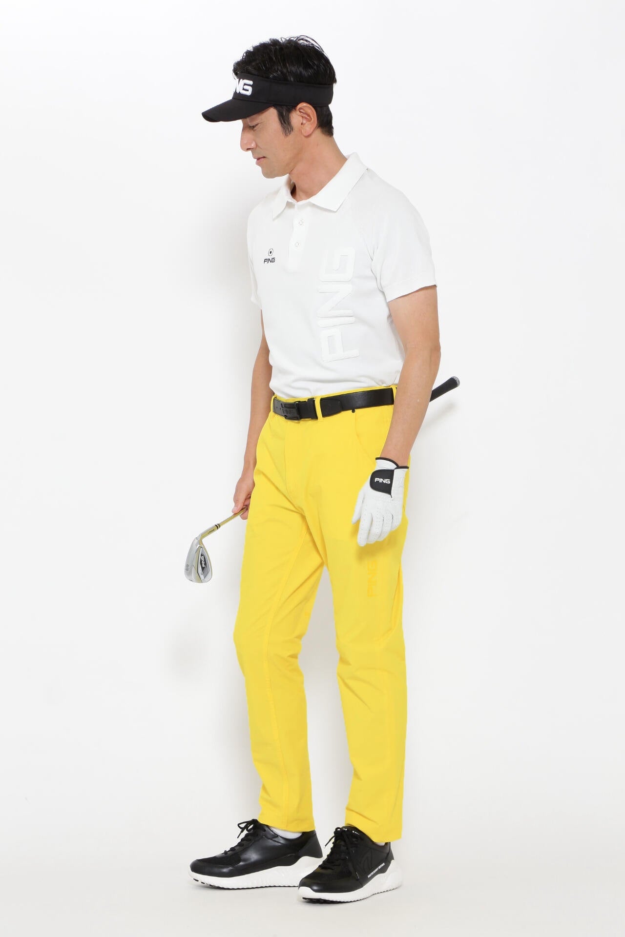 AMBERGLEAM タイダイテーパードチノパンツ　ネオイエロー PING APPAREL】エコアーチ テーパードストレッチパンツ ＜GOLD＞ (MENS