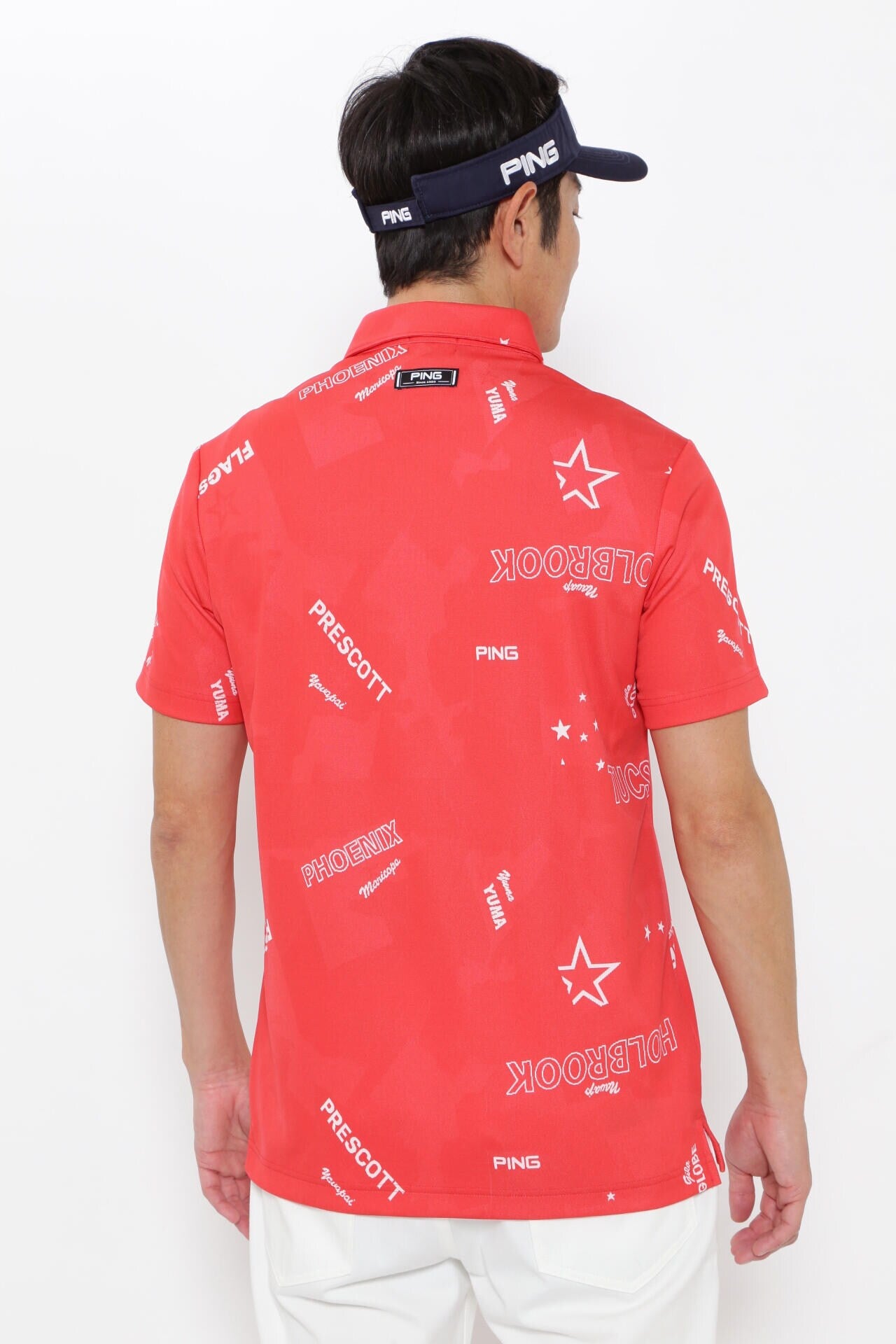 PING APPAREL】カモフラージュ柄 半袖ジャカードポロシャツ ＜NATIVE