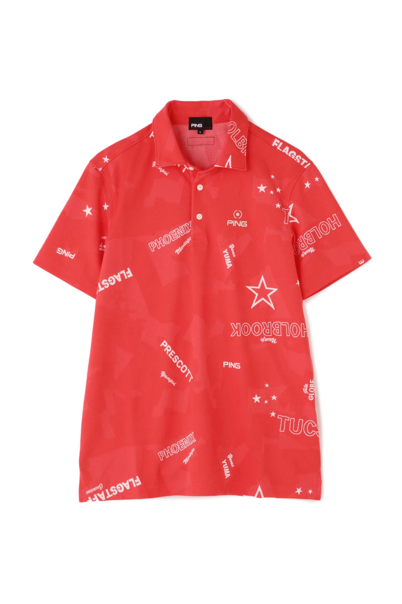 PING APPAREL】カモフラージュ柄 半袖ジャカードポロシャツ ＜NATIVE