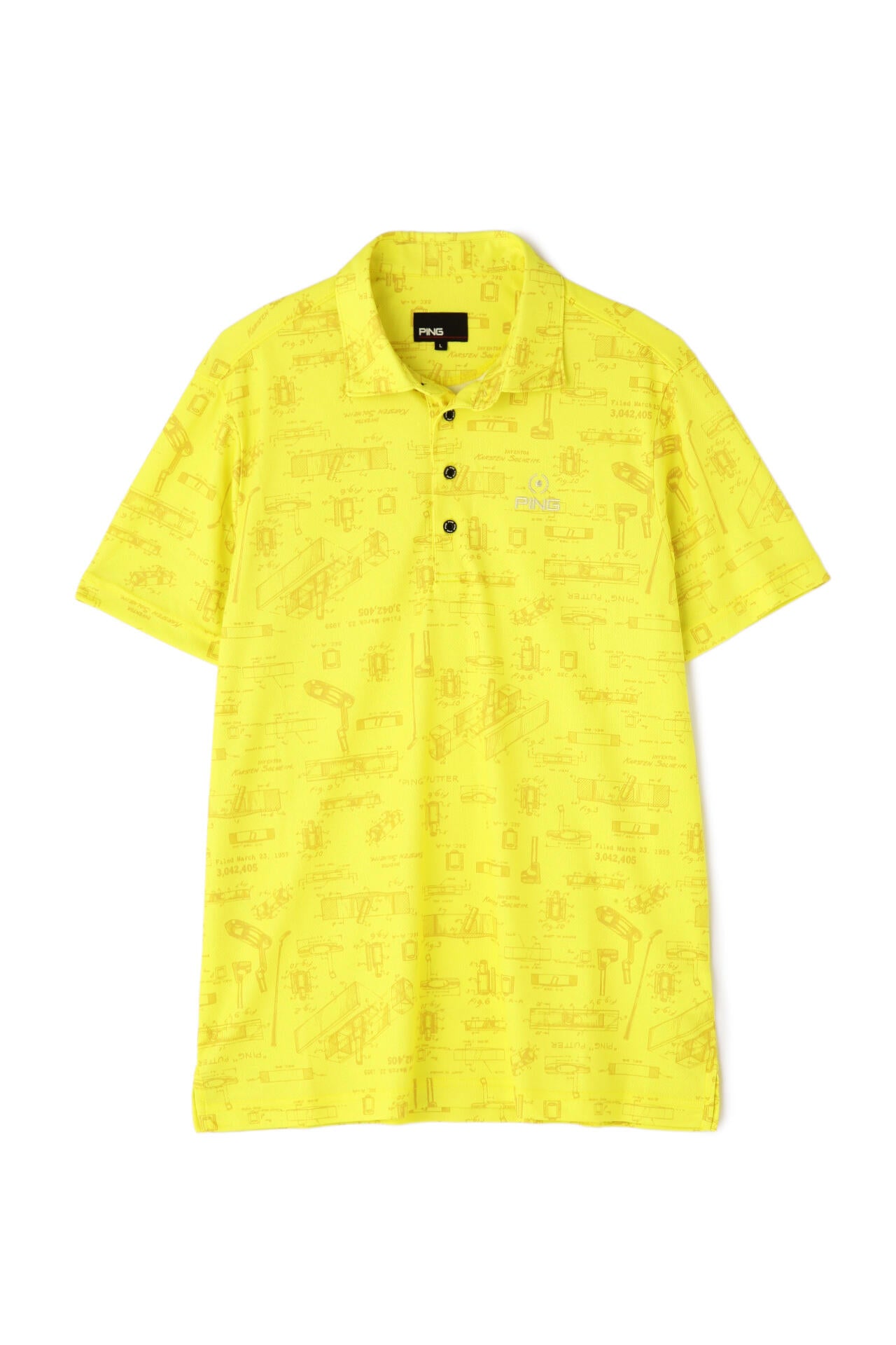 PING ロゴプリント ポロシャツ PING APPAREL】ハローアリゾナプリント ハニカム半袖ポロシャツ