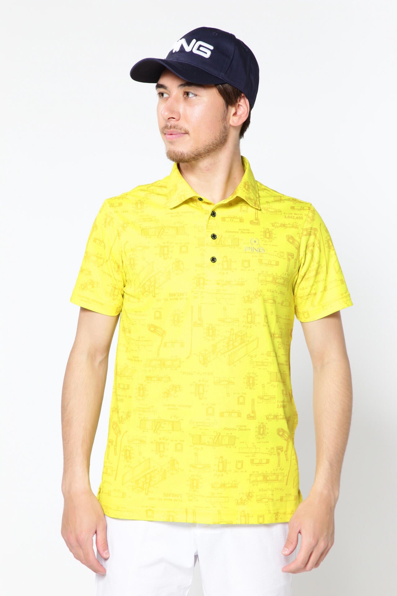PING APPAREL】BPパターン転写プリント クールコア 半袖ポロシャツ