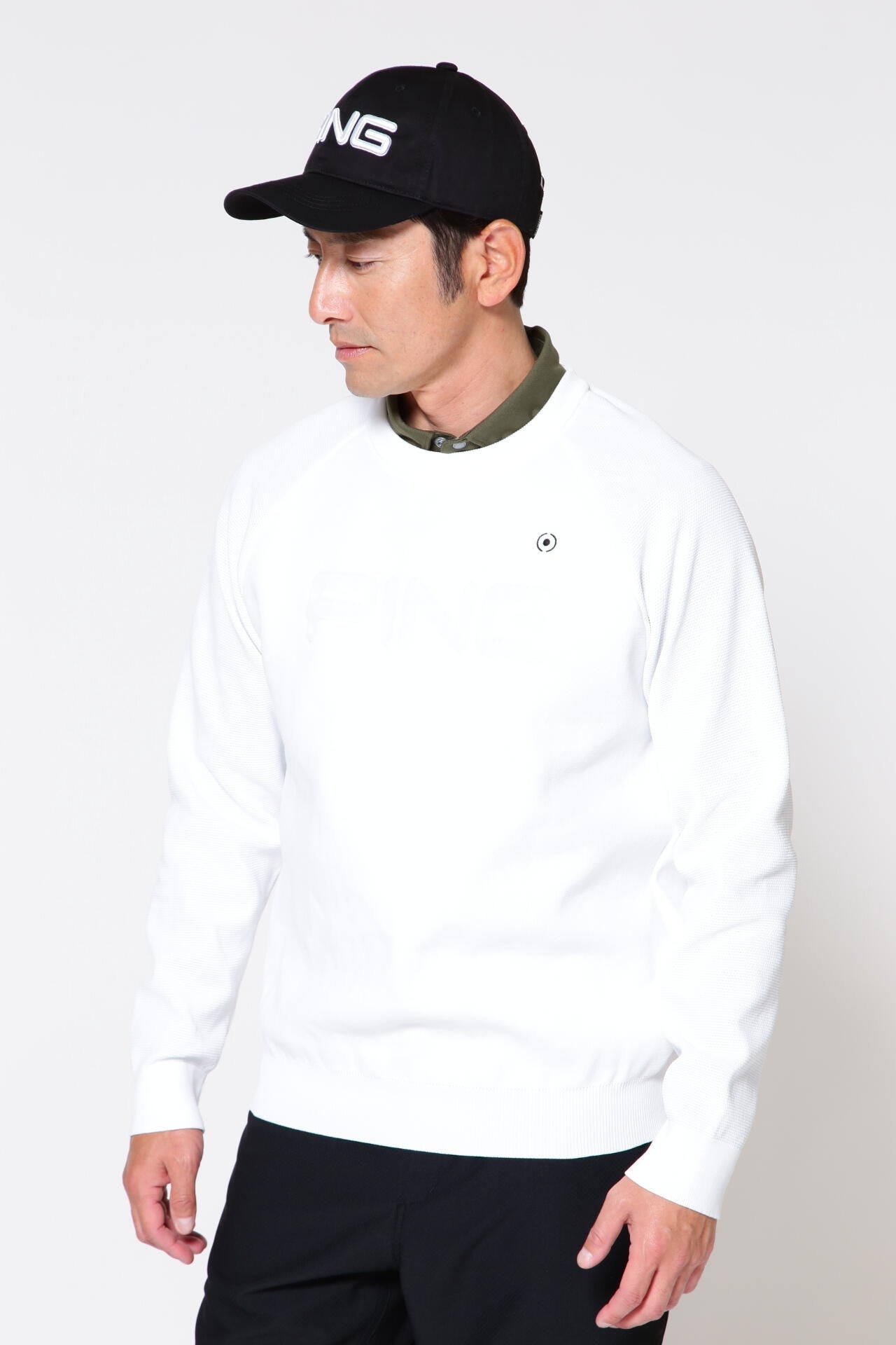 PING APPAREL】PINGロゴ クルーネックニット プルオーバー ＜GOLD