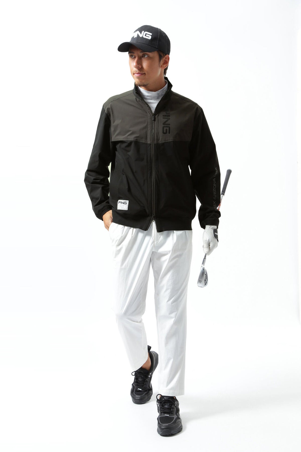【PING APPAREL】撥水バイカラーフルジップ ストレッチブルゾン ＜GOLD＞ (MENS)
