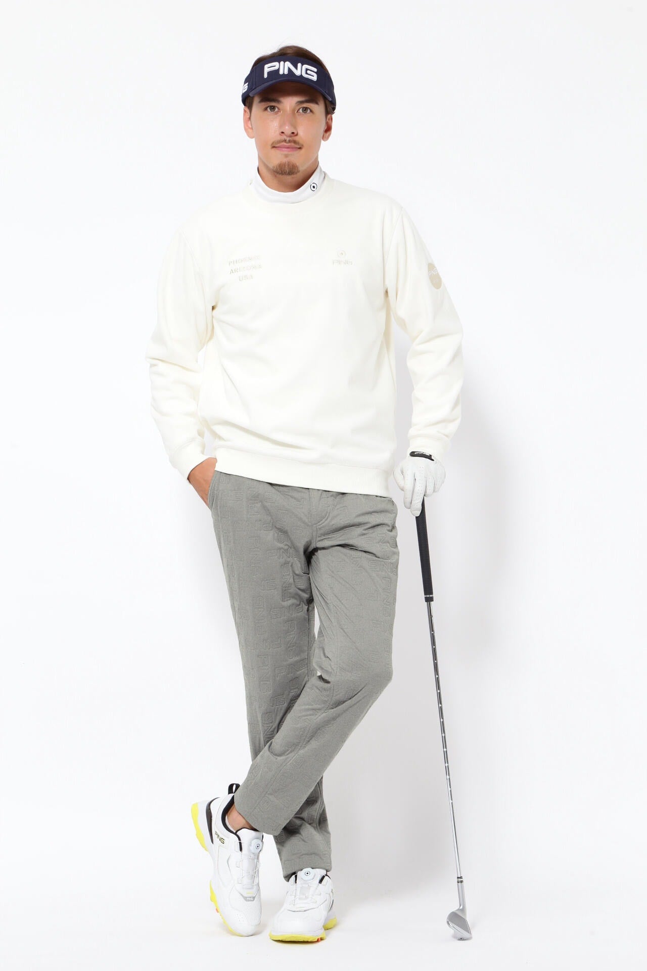 PING APPAREL】PINGモノグラム柄ソニックキルト防風撥水中綿5ポケット