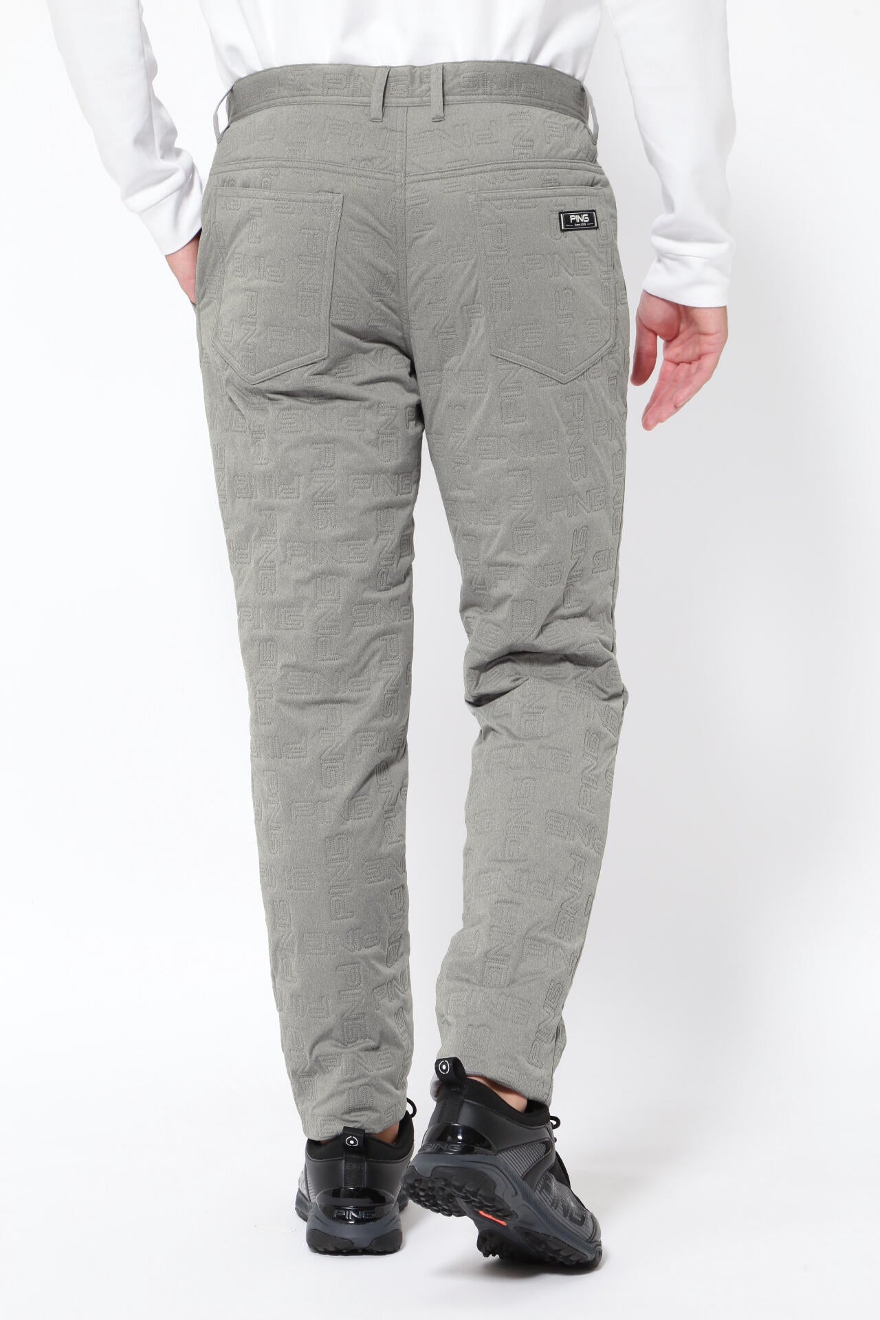 PING APPAREL　ピンゴルフ　ストレッチ中綿パンツ　モノグラム　通勤通学 ピンアパレル モノグラム柄 ゴルフストレッチ中綿パンツ 通勤通学