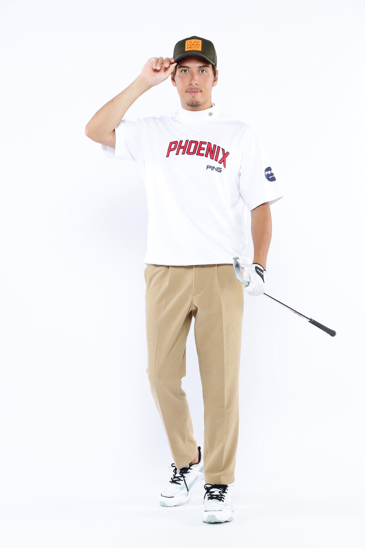 PING APPAREL】トリコットコーデュロイ ワイドテーパードパンツ