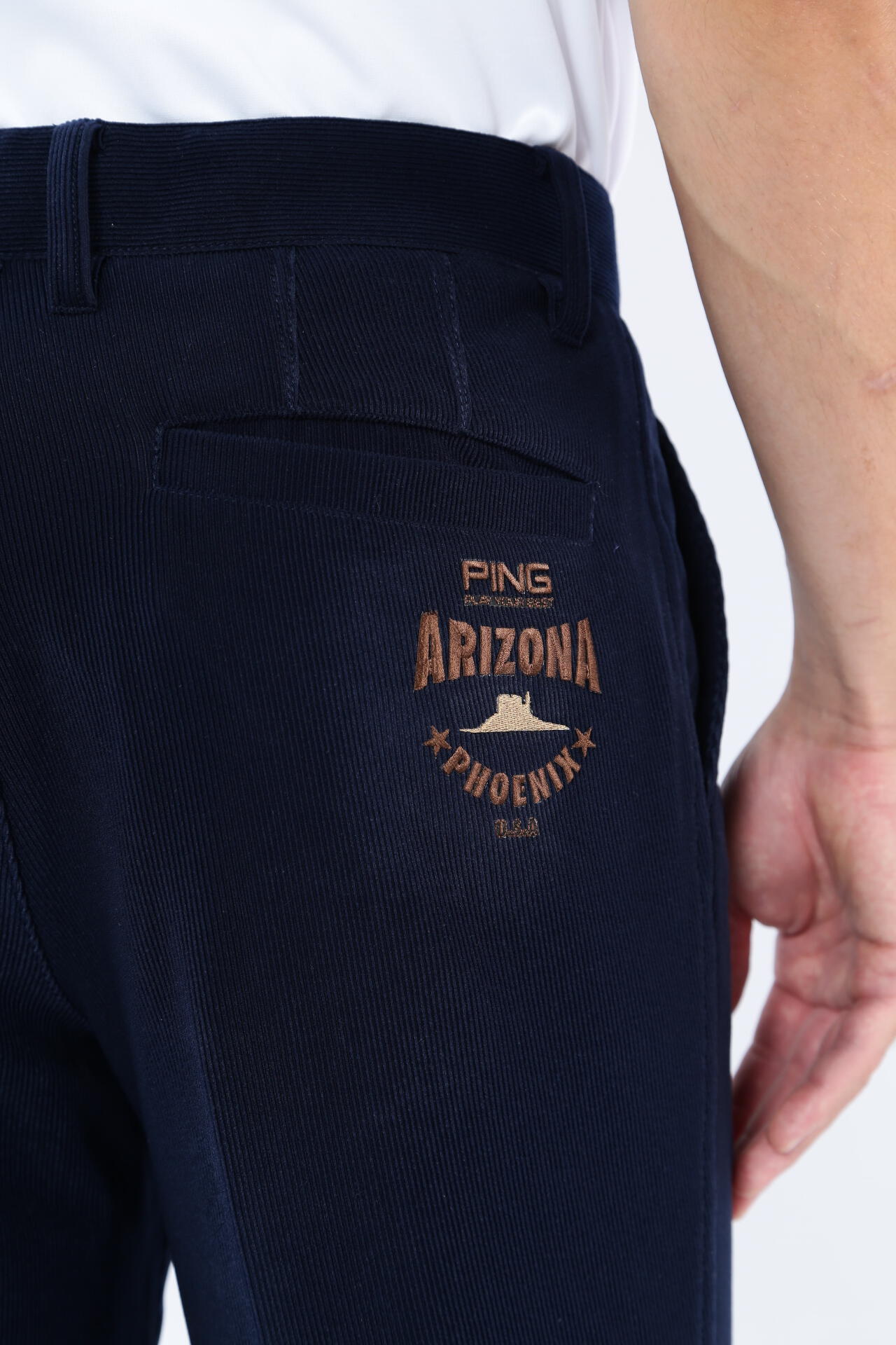 PING APPAREL】トリコットコーデュロイ ワイドテーパードパンツ