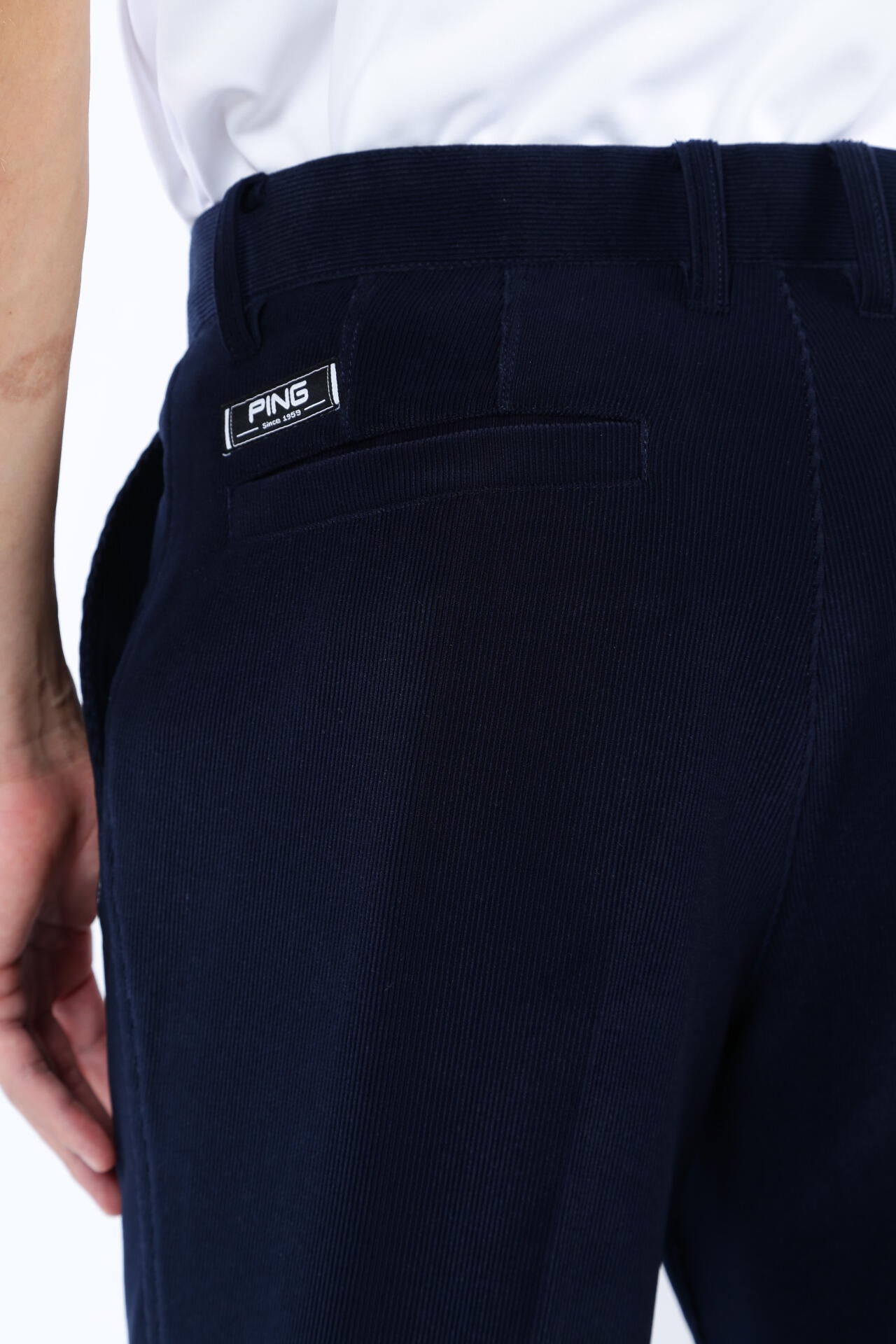 PING APPAREL】トリコットコーデュロイ ワイドテーパードパンツ