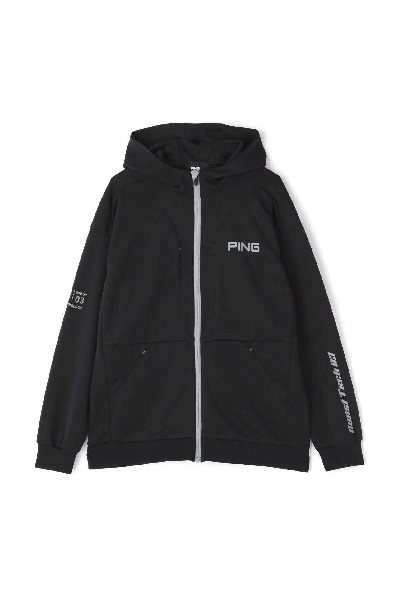 【PING】 アドエルム コンパクトニットフルジップフーディー ブラック PING APPAREL】アドエルム コンパクトニット フルジップフーディー