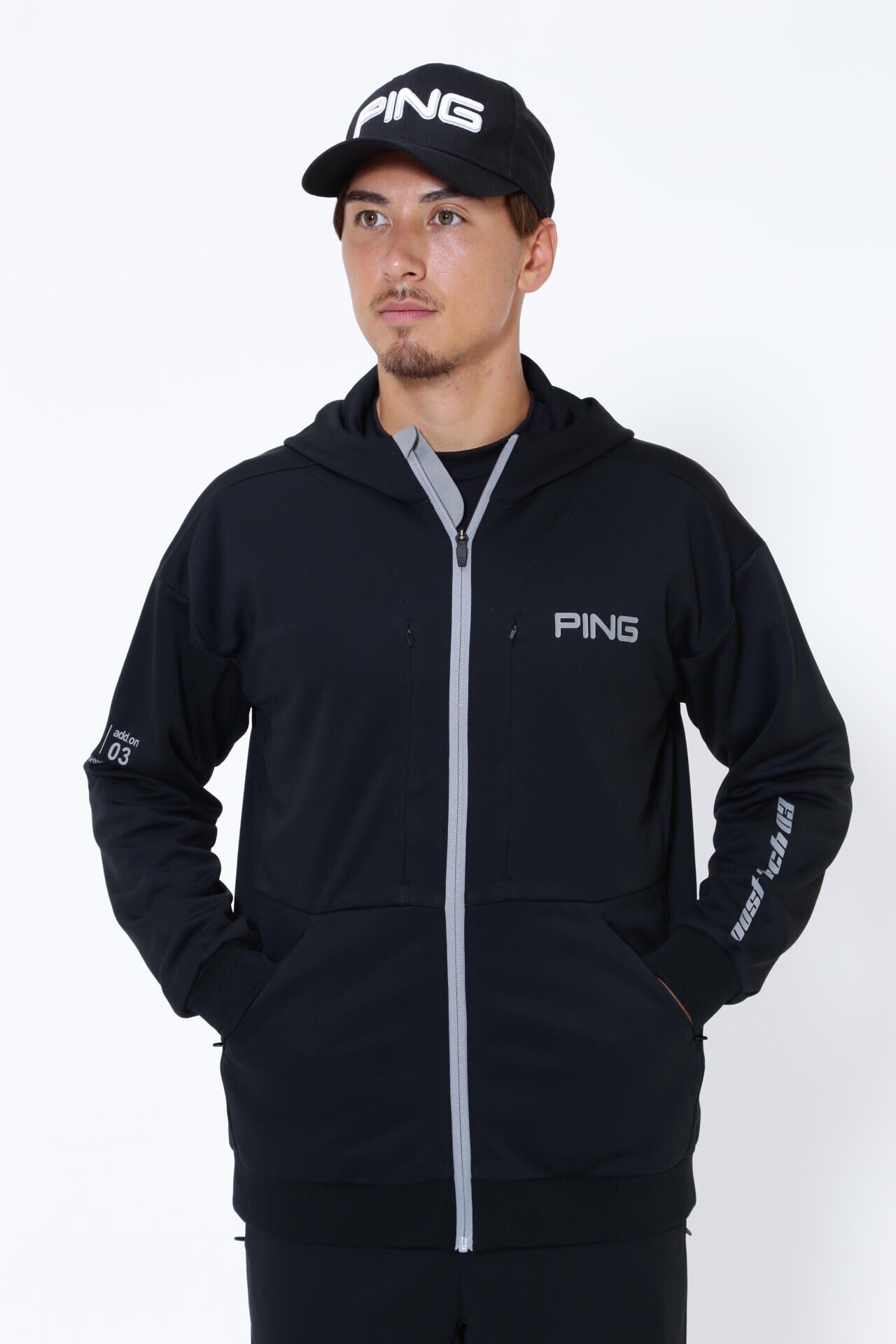 【PING】 アドエルム コンパクトニットフルジップフーディー ブラック PING APPAREL】アドエルム コンパクトニット フルジップフーディー