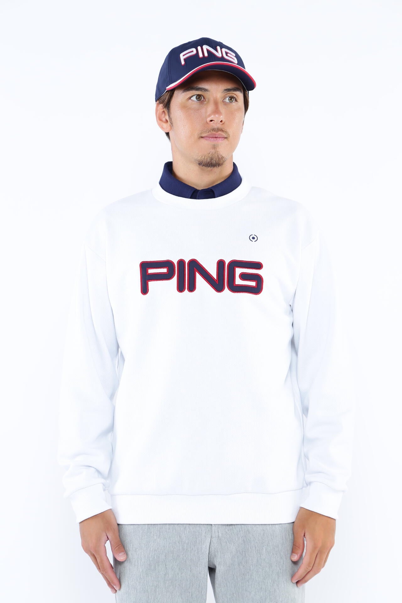 Ping トップス PING APPAREL】PINGロゴアップリケ クルーネックスウェットプル
