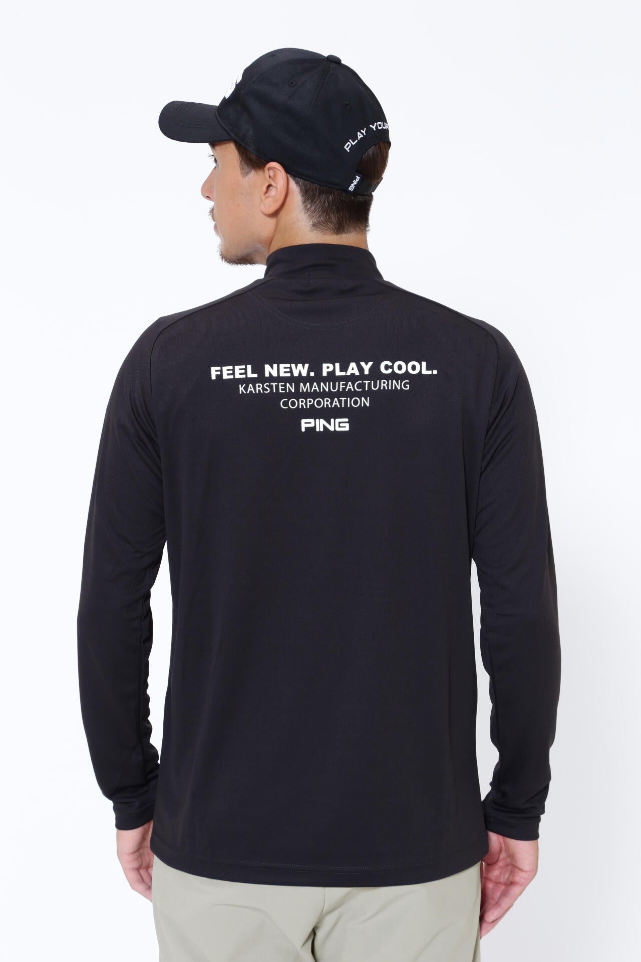 PING APPAREL】クールコア ストレッチ起毛 長袖ハイネックカットソー