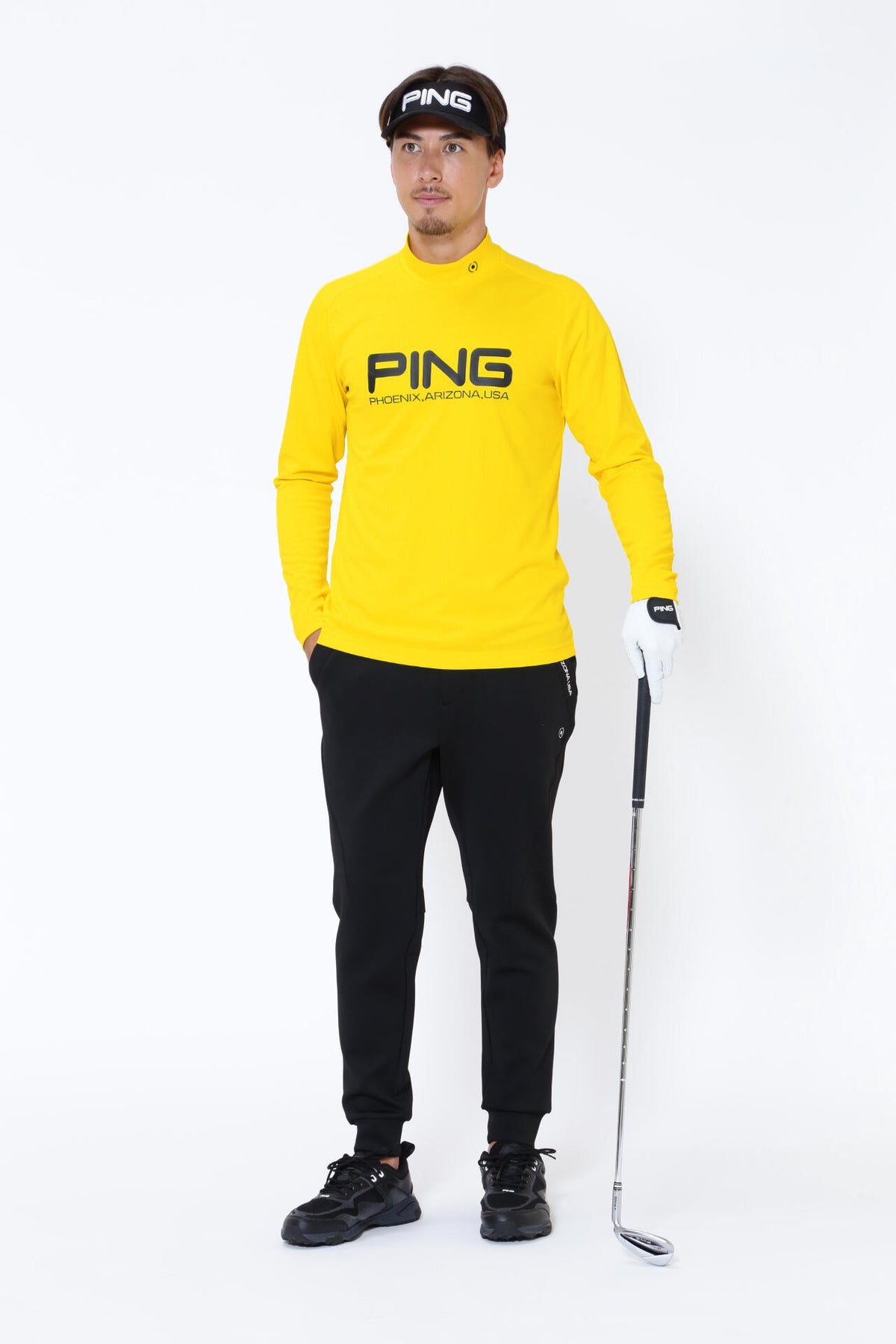 【PING APPAREL】クールコア ストレッチ起毛 長袖ハイネックカットソー  ＜PERFORMANCE＞ (MENS)
