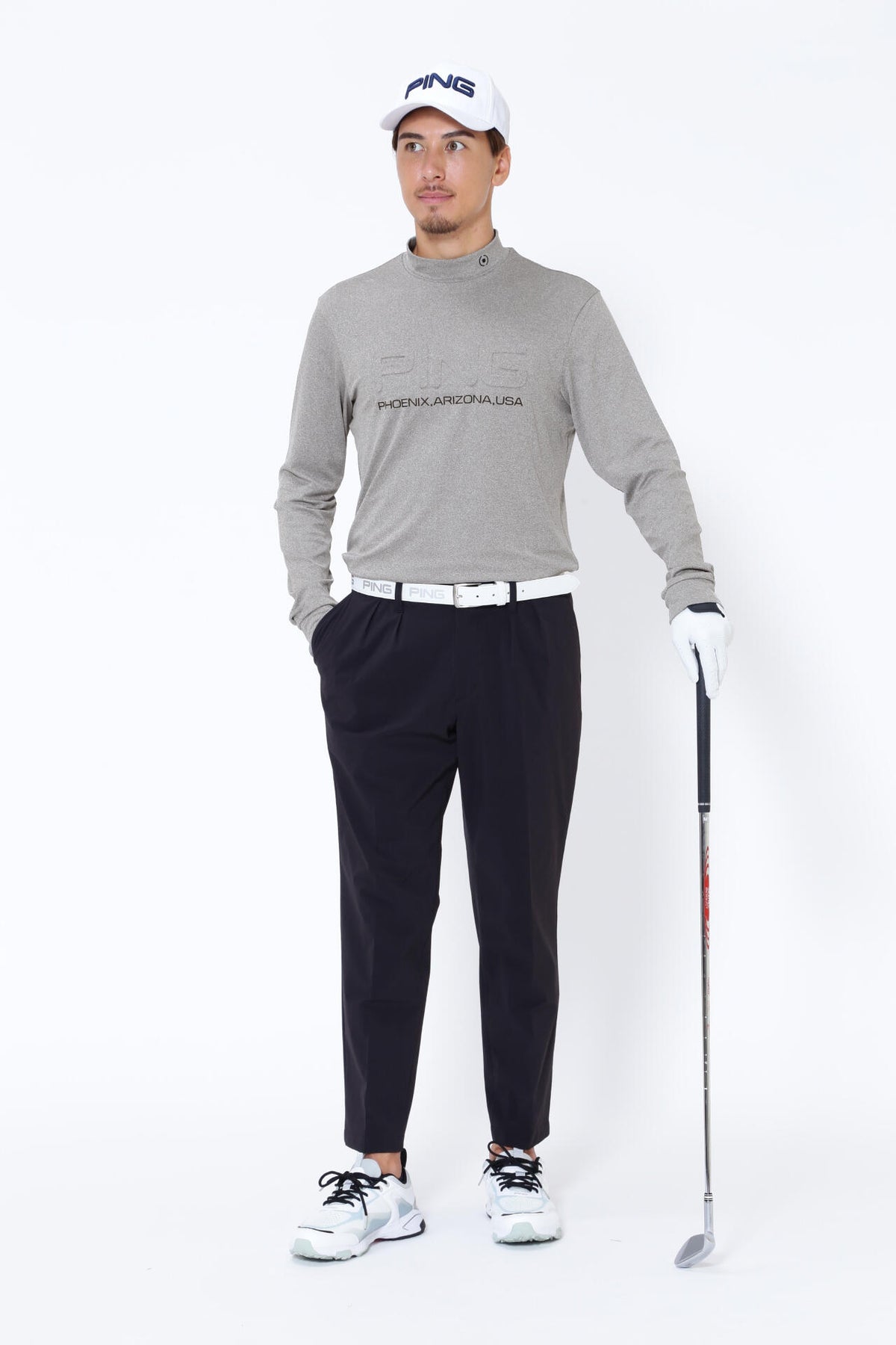 【PING APPAREL】ベアスムース長袖ハイネックカットソー ＜GOLD＞ (MENS)
