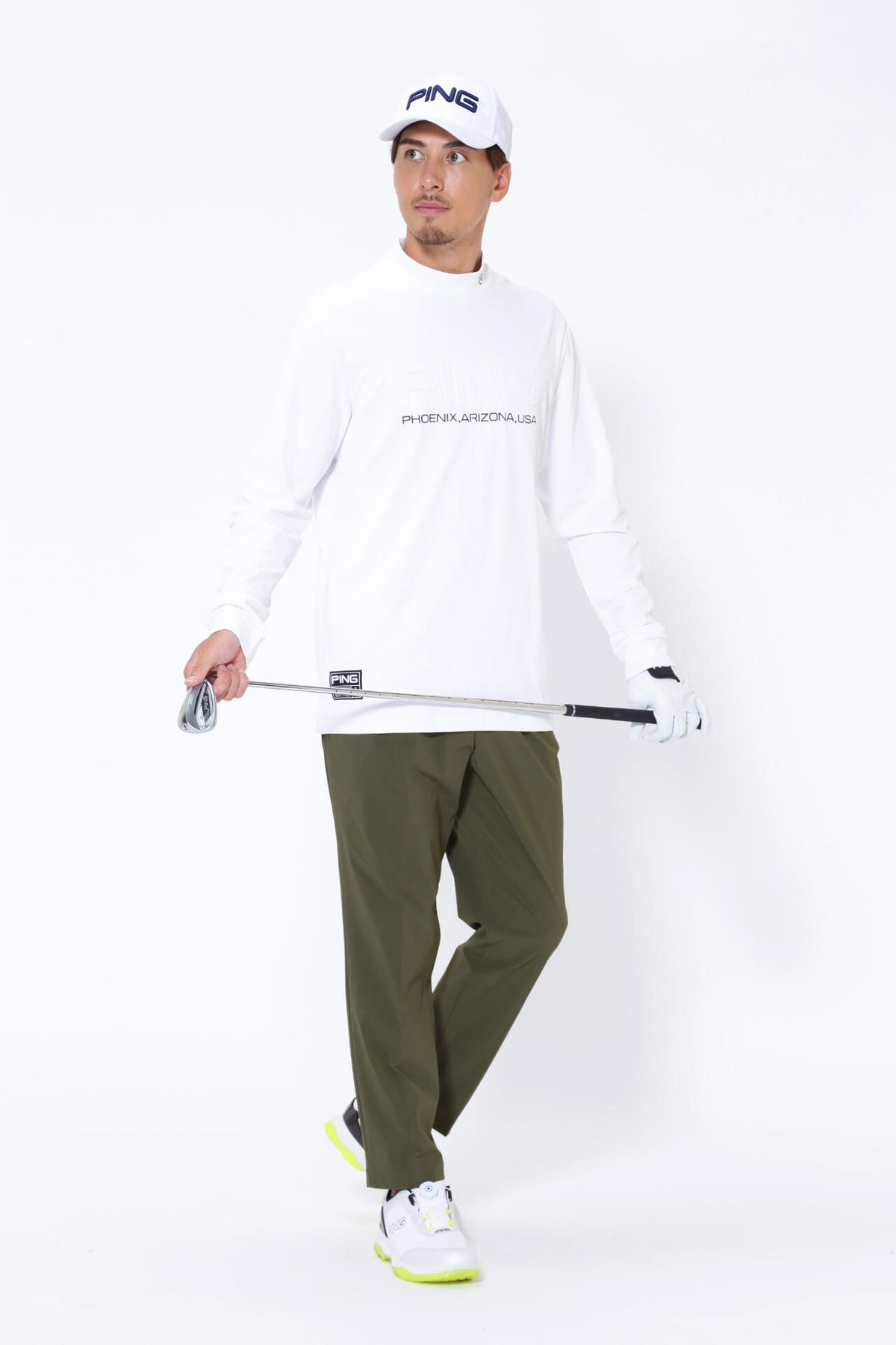 【PING APPAREL】ベアスムース長袖ハイネックカットソー ＜GOLD＞ (MENS)