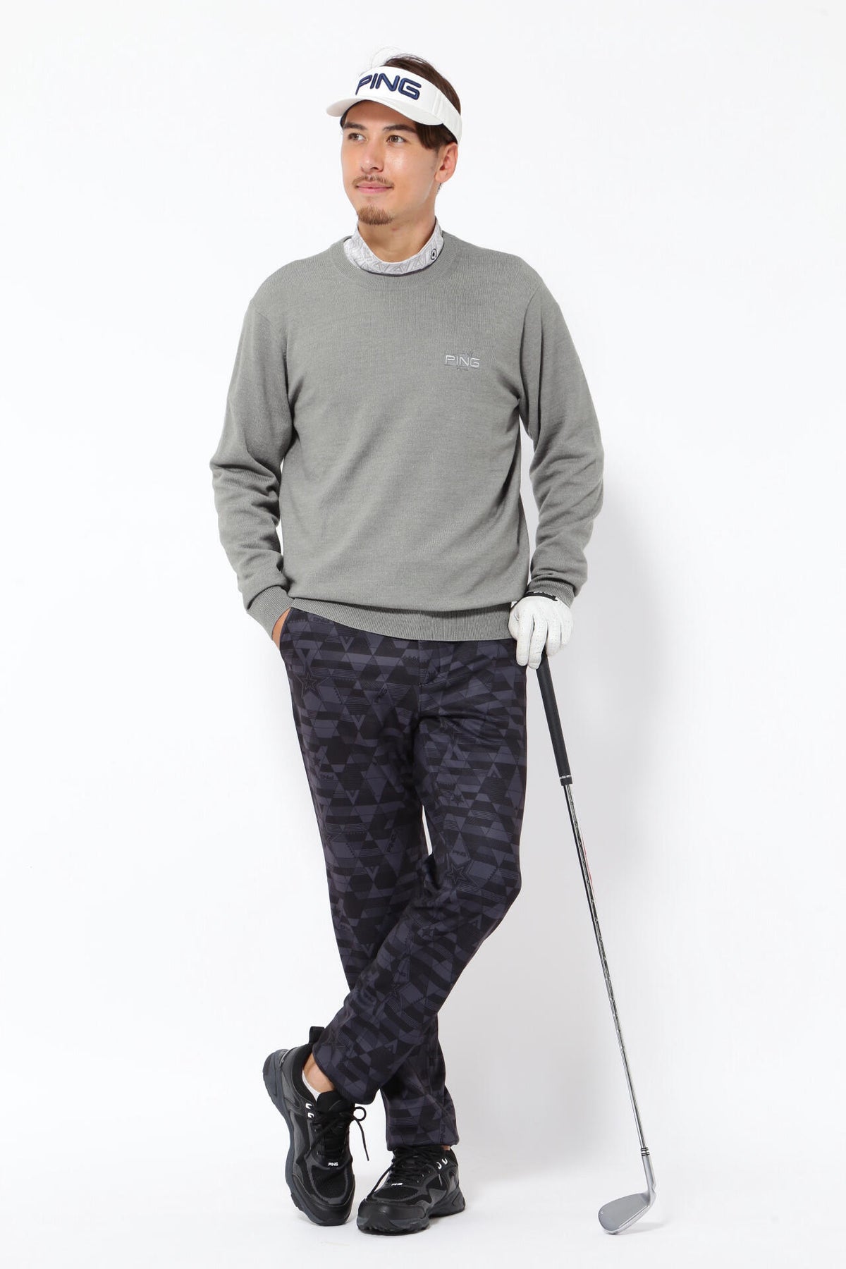 【PING APPAREL】10色展開 プレーンニッティング クルーネックニット ＜NATIVE＞ (MENS)