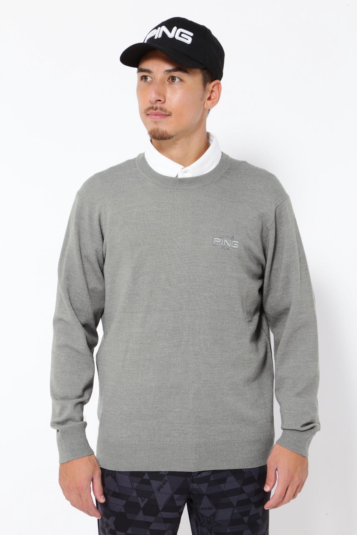 【PING APPAREL】10色展開 プレーンニッティング クルーネックニット ＜NATIVE＞ (MENS)