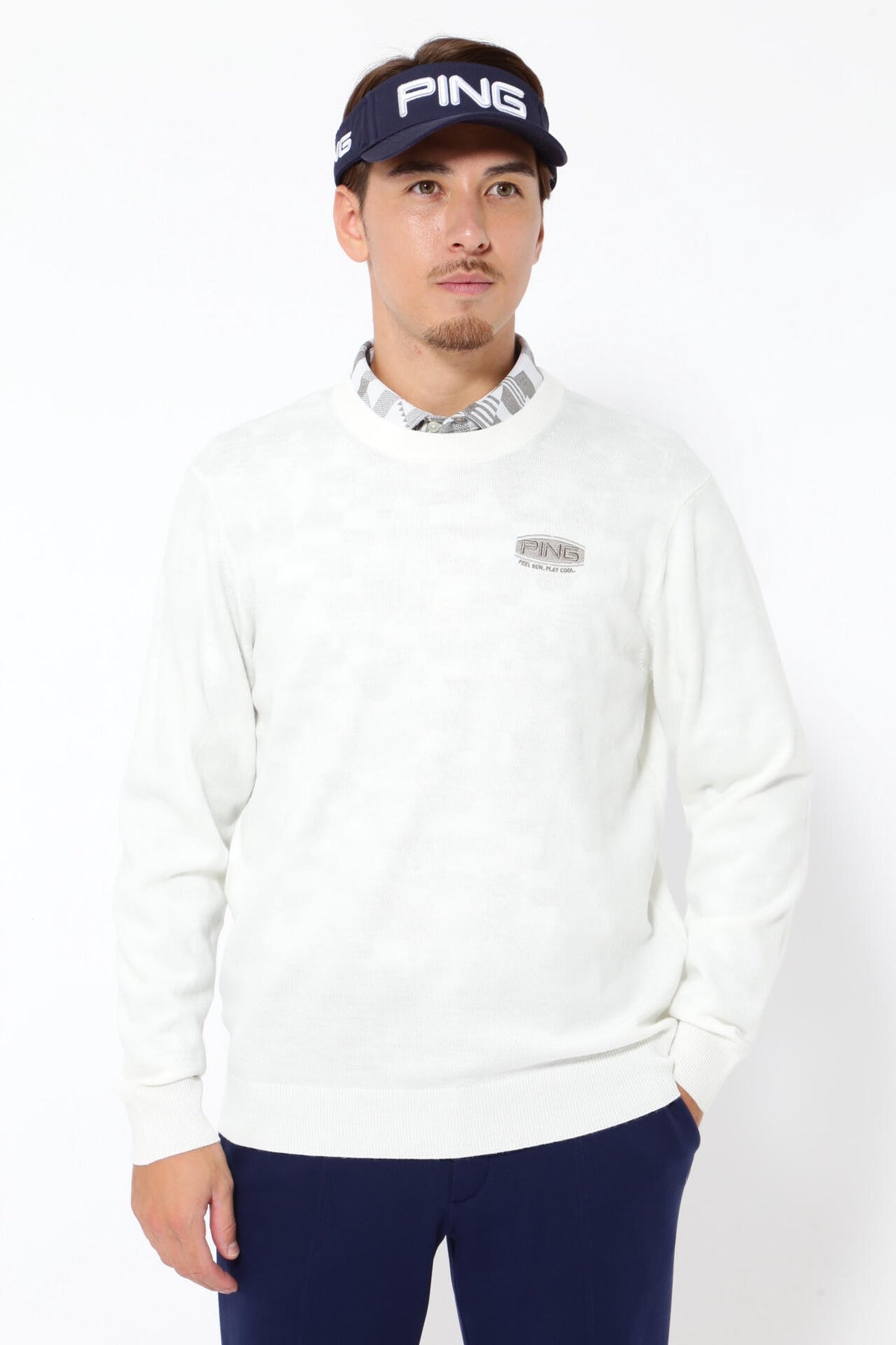 【PING APPAREL】10色展開 プレーンニッティング クルーネックニット ＜NATIVE＞ (MENS)