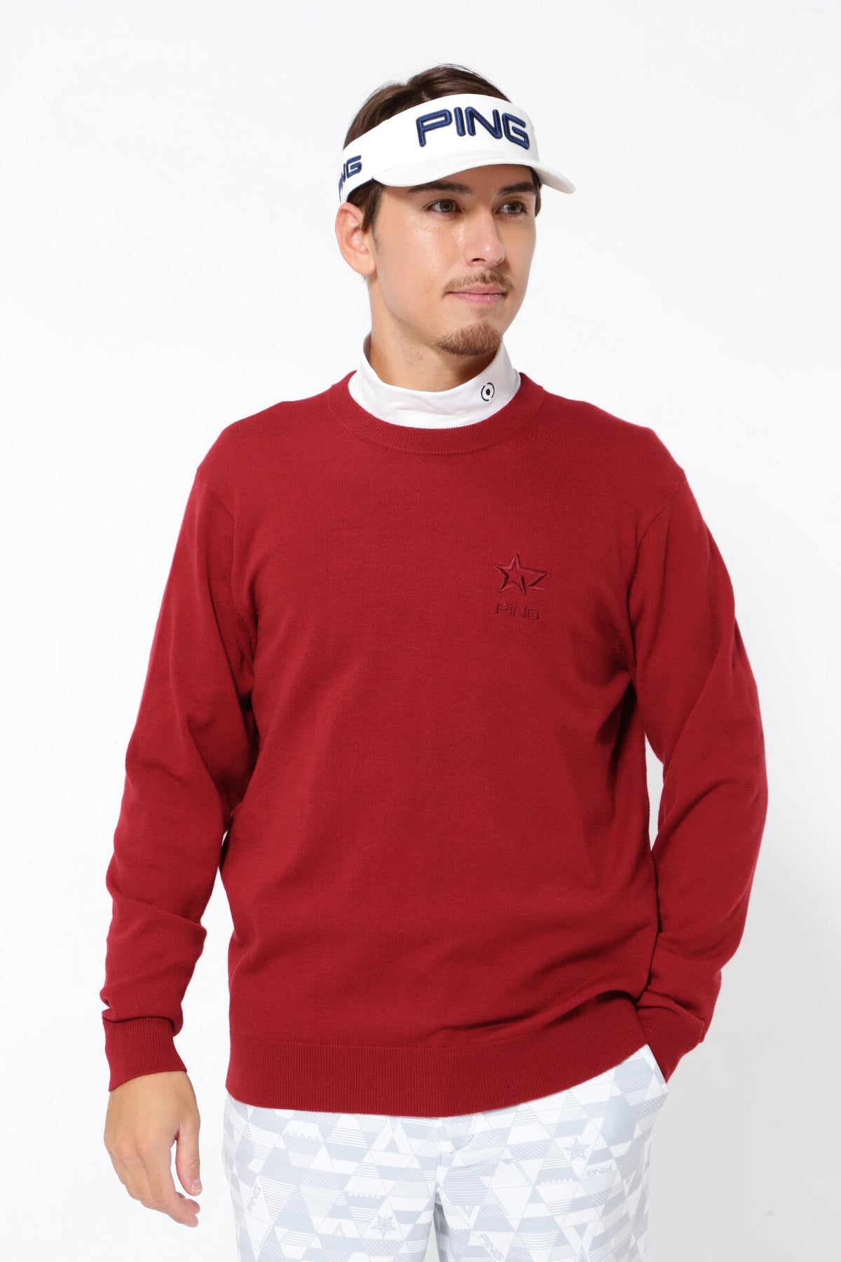 【PING APPAREL】10色展開 プレーンニッティング クルーネックニット ＜NATIVE＞ (MENS)