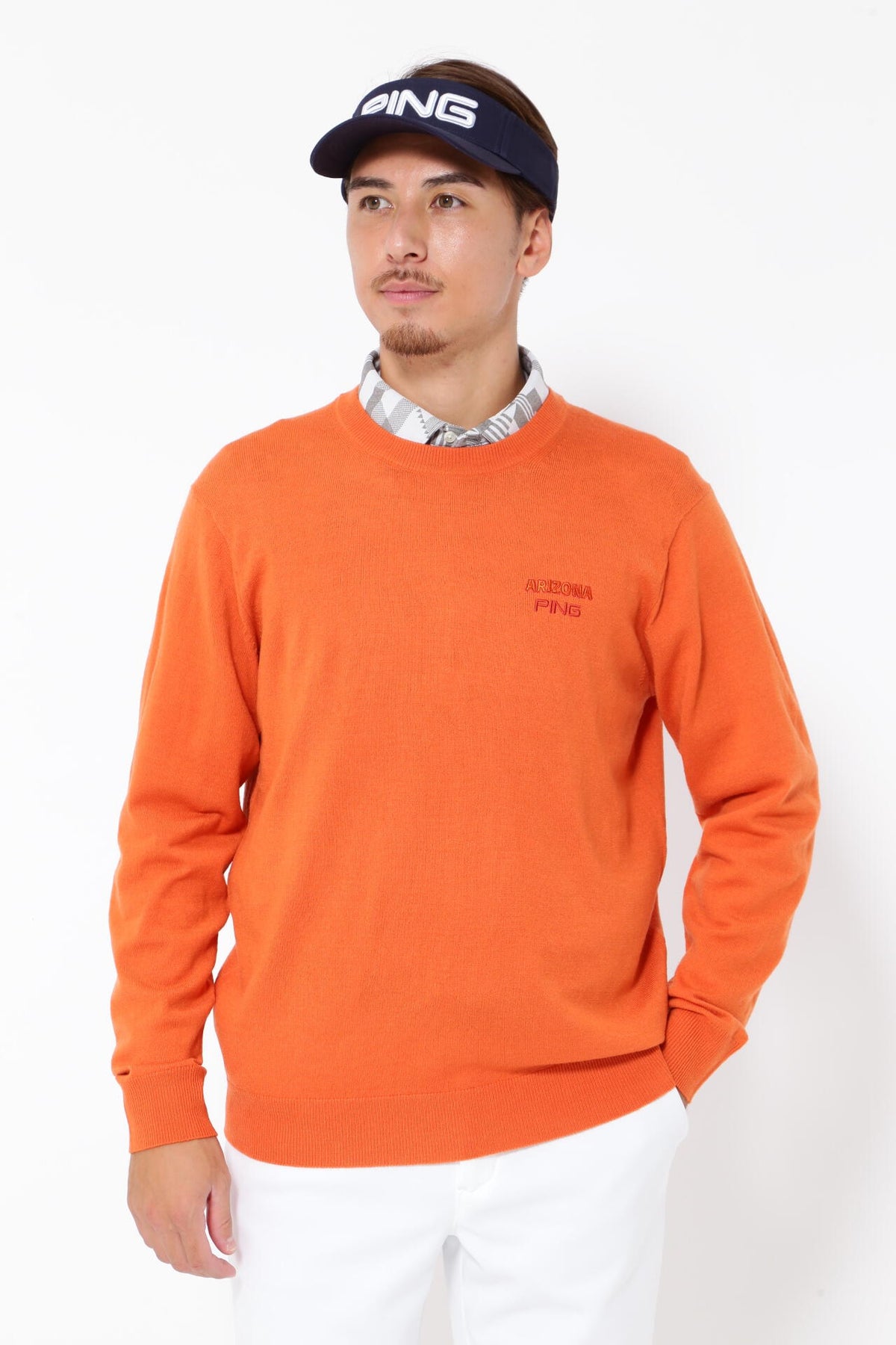 【PING APPAREL】10色展開 プレーンニッティング クルーネックニット ＜NATIVE＞ (MENS)
