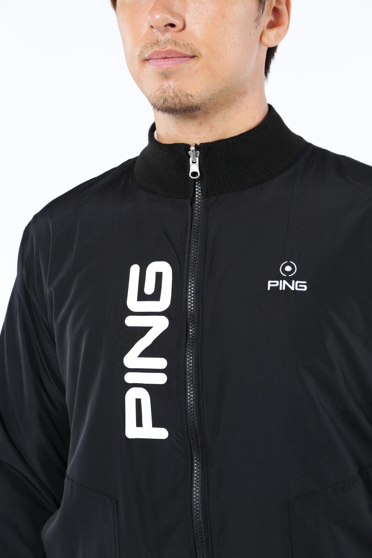 【新品／タグつき】PING　フルジップニットブルゾン　グレー　Ｌ PING APPAREL】フルジップニット リバーシブルブルゾン ＜PERFORMANCE