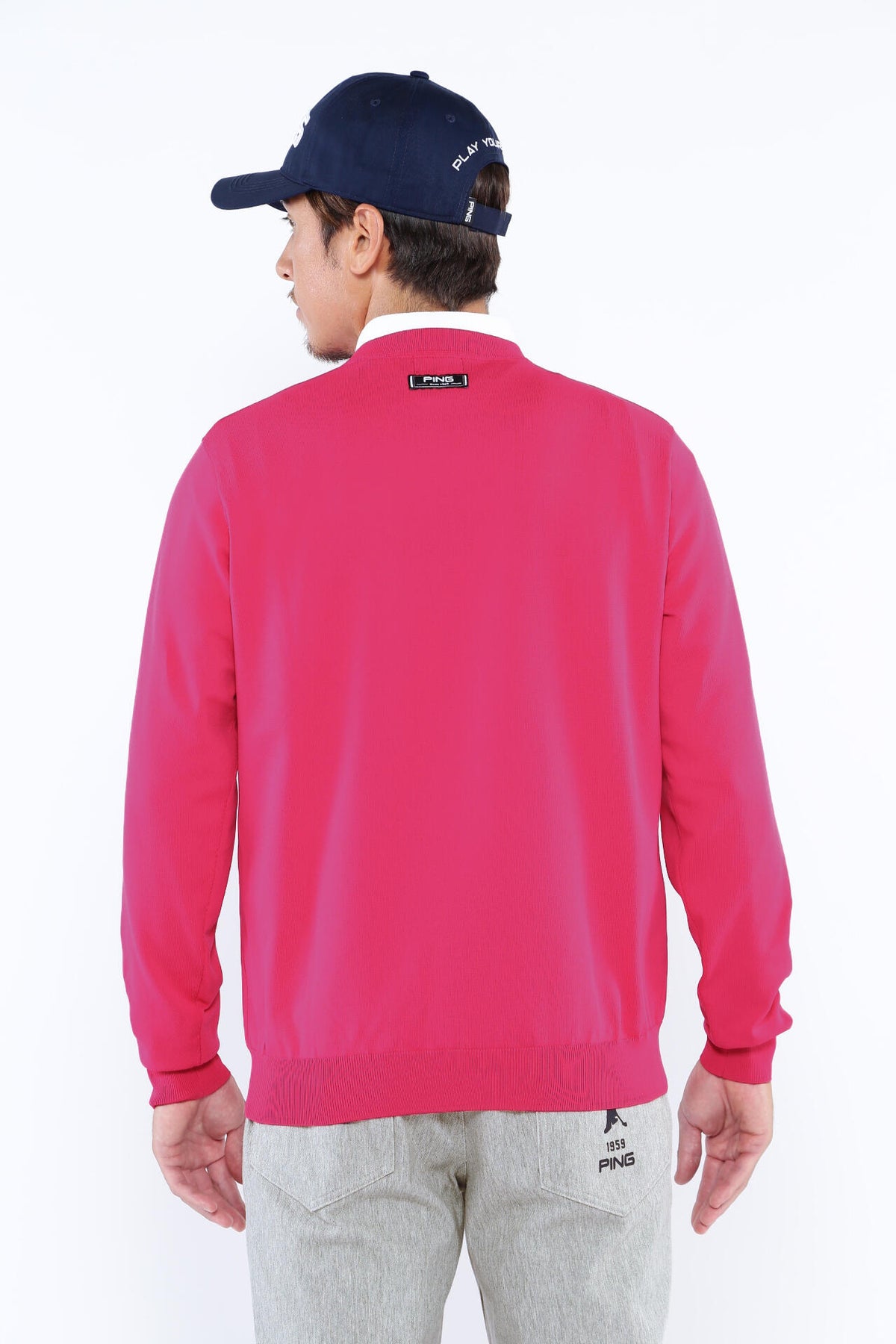 【PING APPAEREL】PHOENIX Mr.PINGジャガード軽量クルーネックニットプルオーバー ＜NATIVE＞ (MENS)