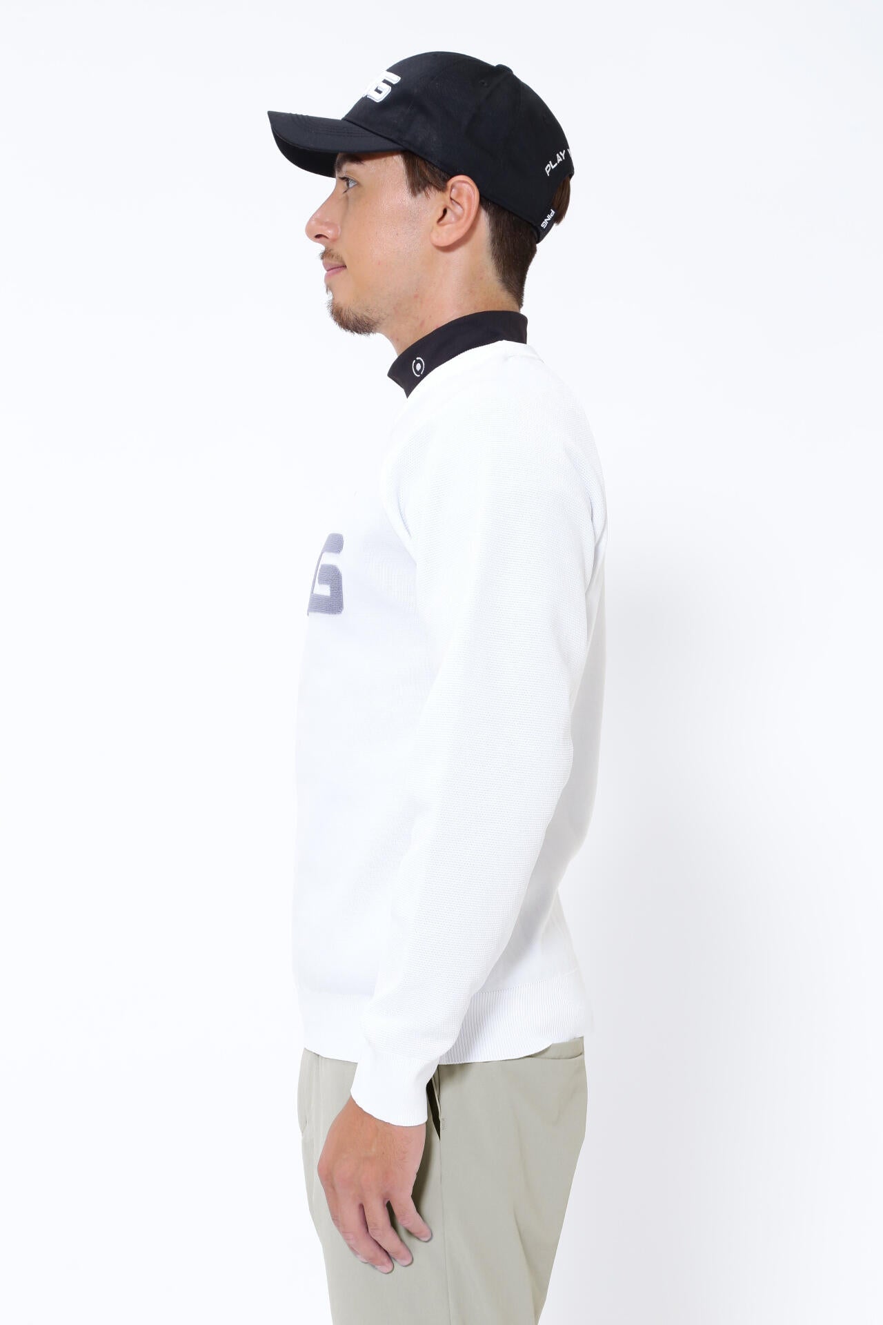 PING APPAREL】PINGロゴパイルジャガード クルーネックニットプル