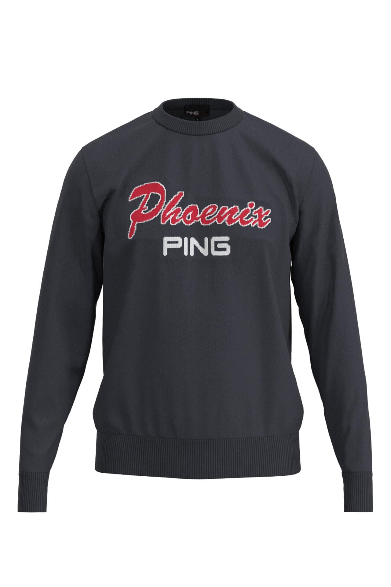 値下げ❕【新品未使用】PING ピンゴルフARIZONAジャガードニット紺 PING APPAREL】PHOENIXジャガードクルーネックニットプルオーバー