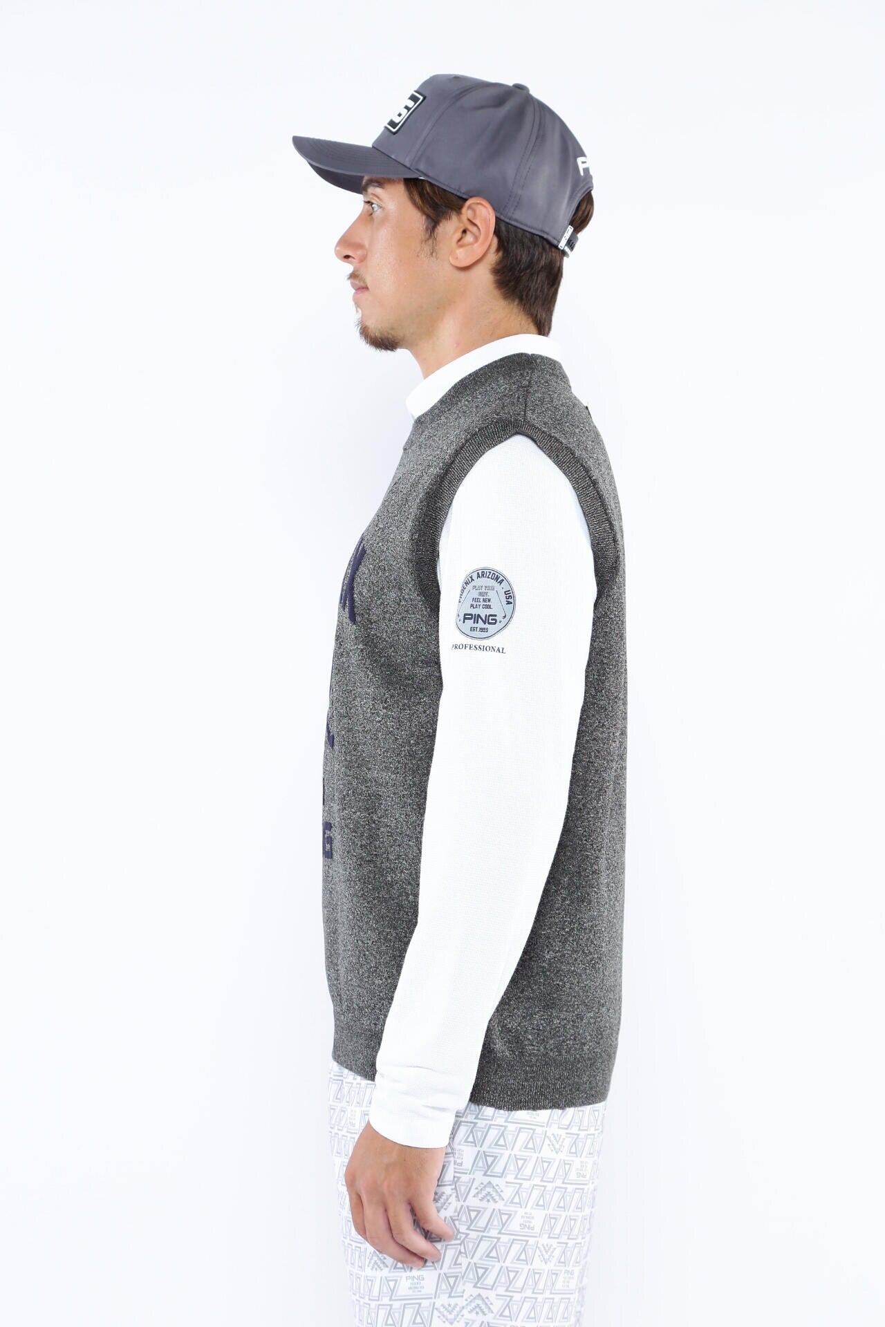 PING APPAREL】PHOENIX Mr.PINGジャガード軽量クルーネックニット