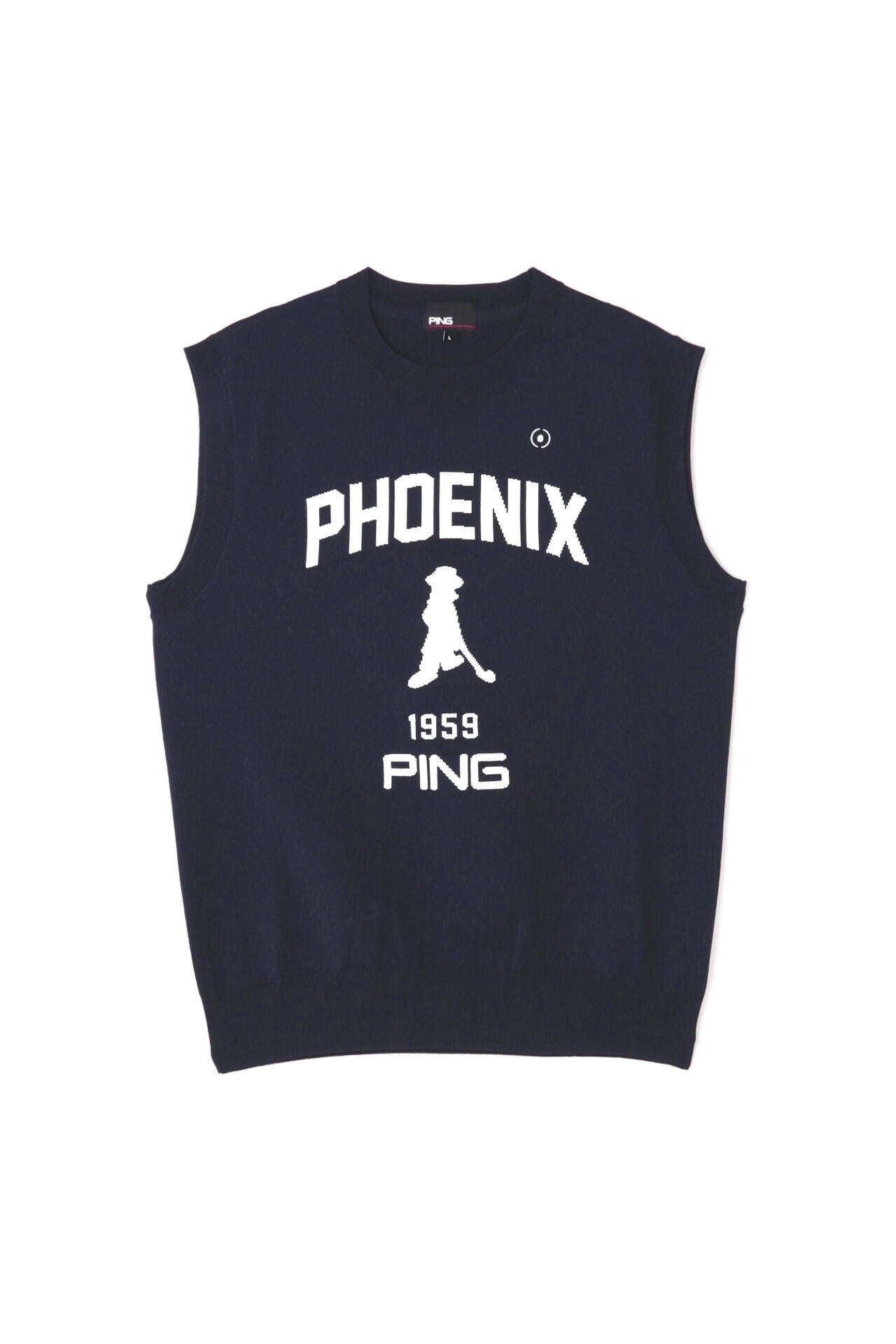 【新品】PING PHOENIX メンズ 軽量 クルーネックニットベスト (L) PING APPAREL】PHOENIX Mr.PINGジャガード軽量クルーネックニット