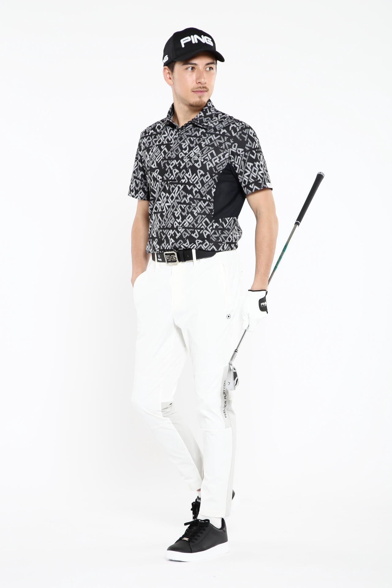 【PING APPAREL】バイアスデジタルロゴジャカードポロシャツ ＜PERFORMANCE＞ (MENS)