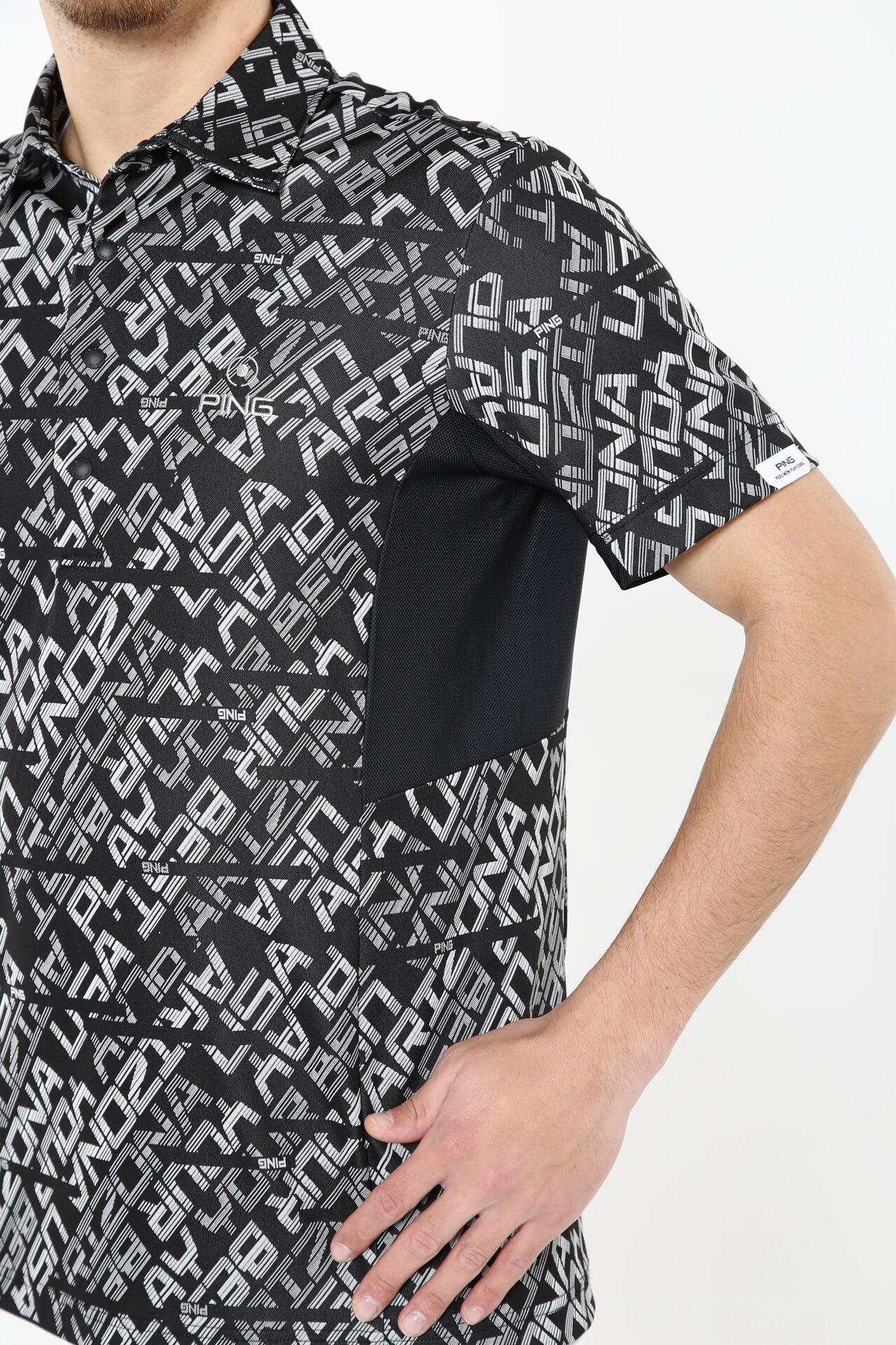 【PING APPAREL】バイアスデジタルロゴジャカードポロシャツ ＜PERFORMANCE＞ (MENS)