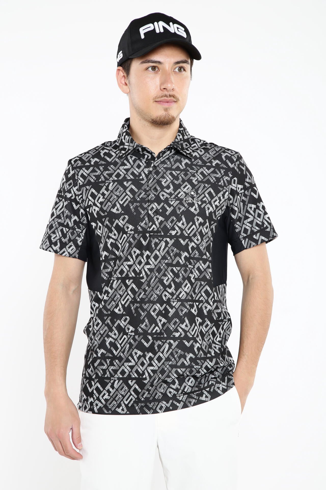 【PING APPAREL】バイアスデジタルロゴジャカードポロシャツ ＜PERFORMANCE＞ (MENS)