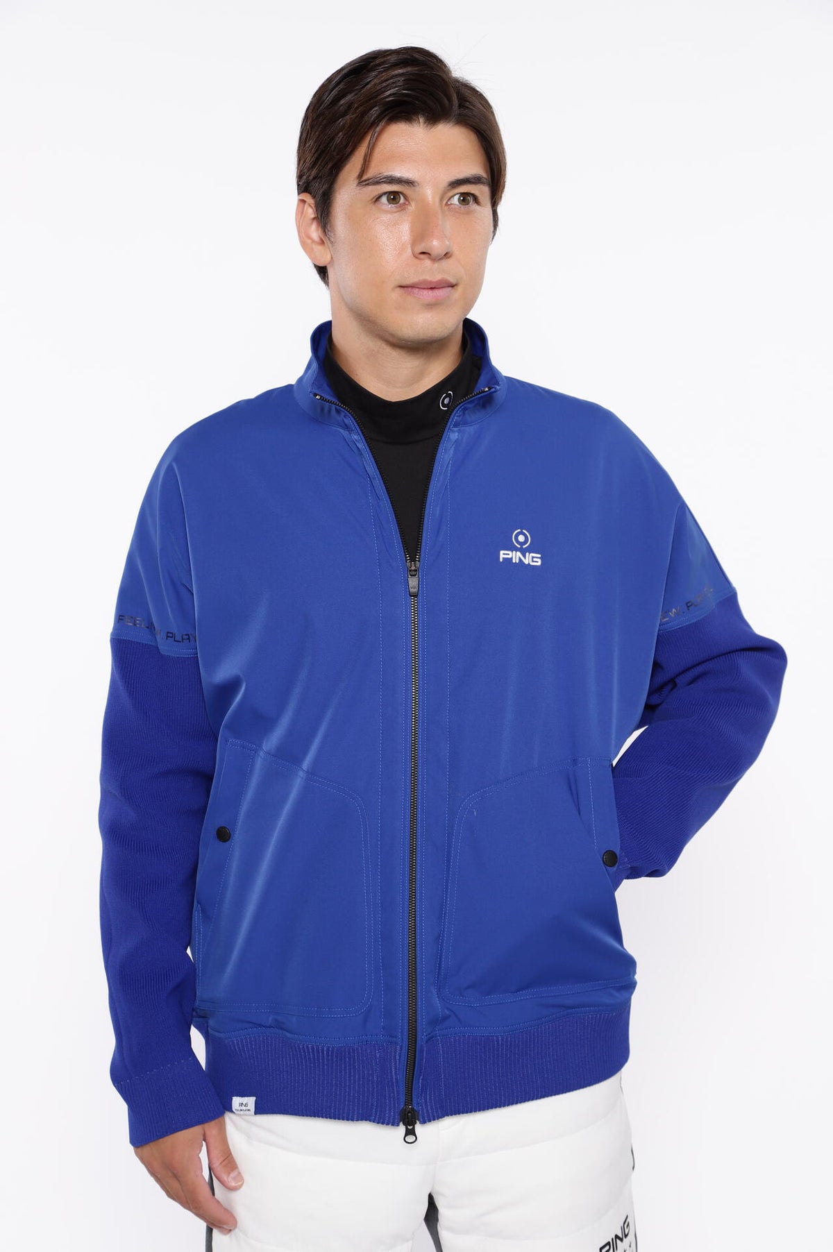 ［PING APPAREL］ストレッチ布帛/トリコット フルジップブルゾン ＜PERFORMANCE＞ (MENS)