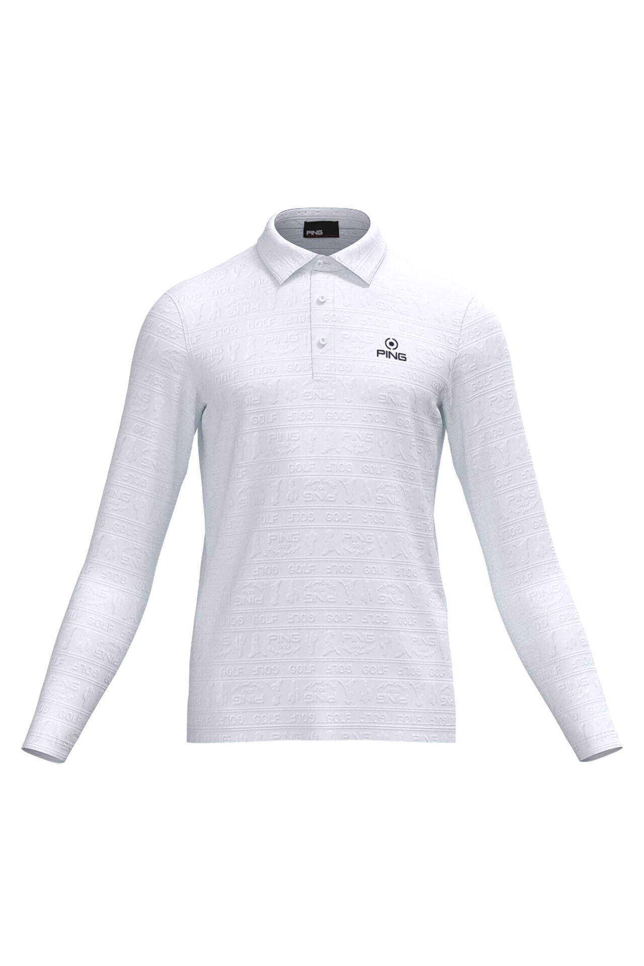 PING APPAREL】Mr.PING凸凹ボーダージャガード長袖ポロシャツ ＜NATIVE