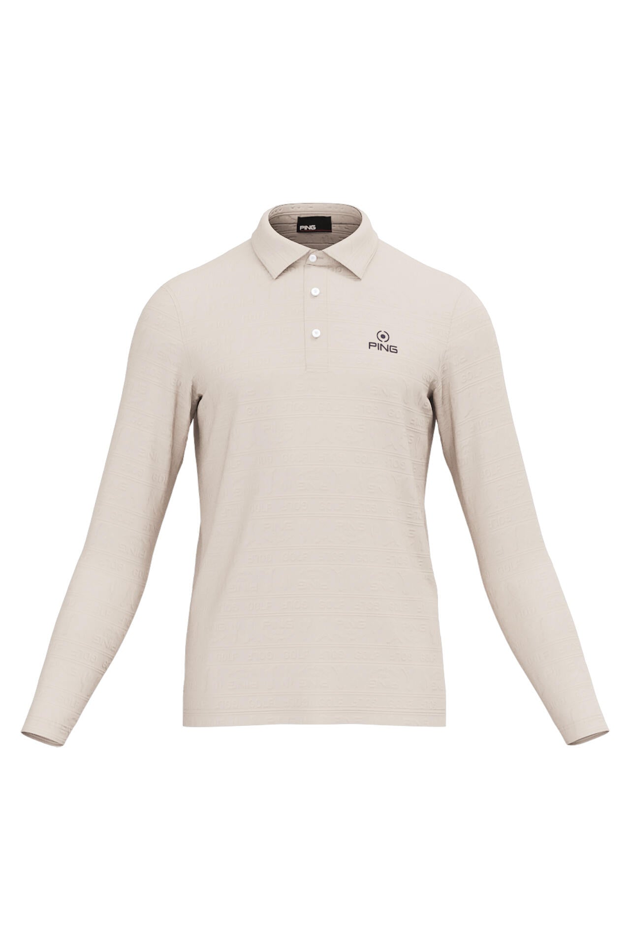 PING APPAREL】Mr.PING凸凹ボーダージャガード長袖ポロシャツ ＜NATIVE