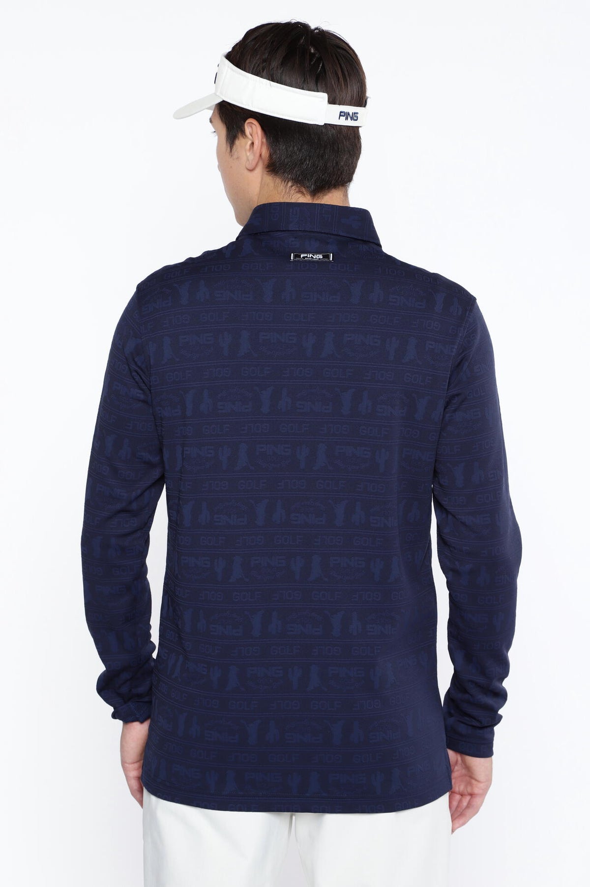 【PING APPAREL】Mr.PING凸凹ボーダージャガード長袖ポロシャツ ＜NATIVE＞ (MENS)